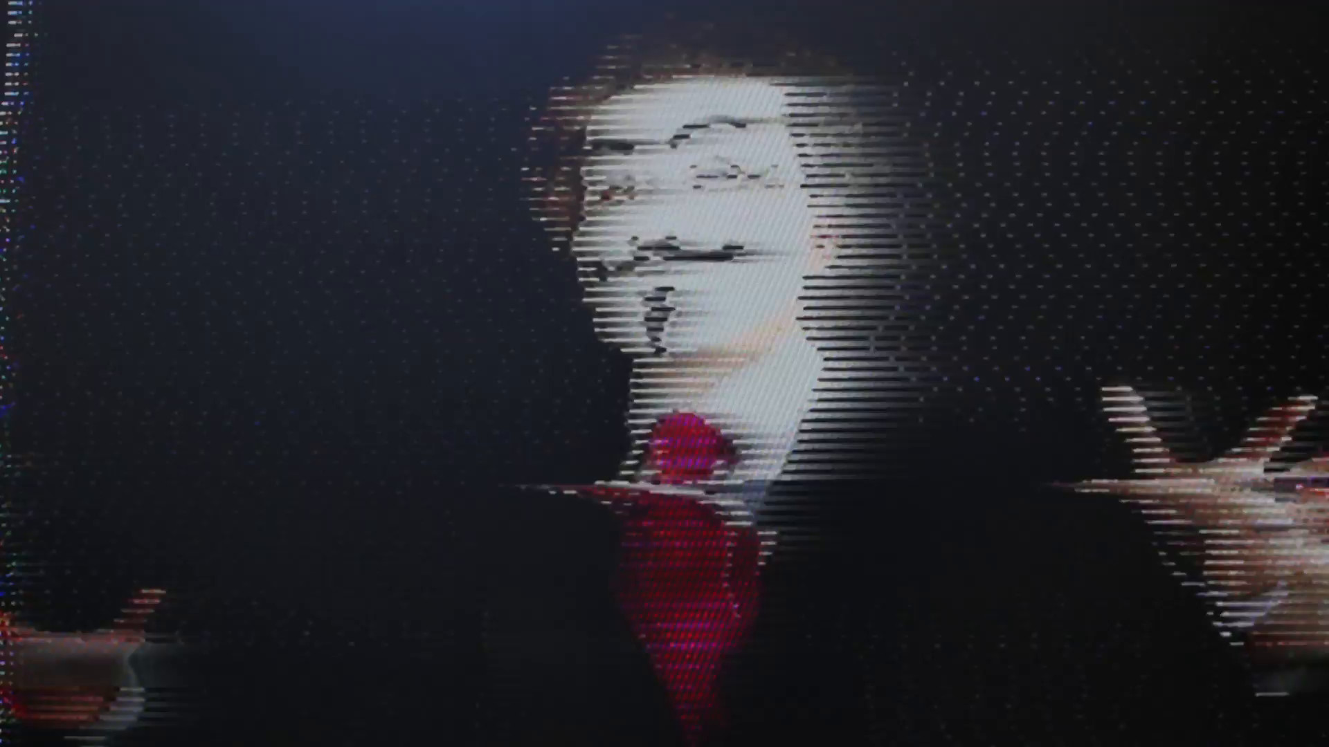 1920x1080 a man with an anonymous v for vendetta mask with intentional broken tv and  video static Motion Background - VideoBlocks