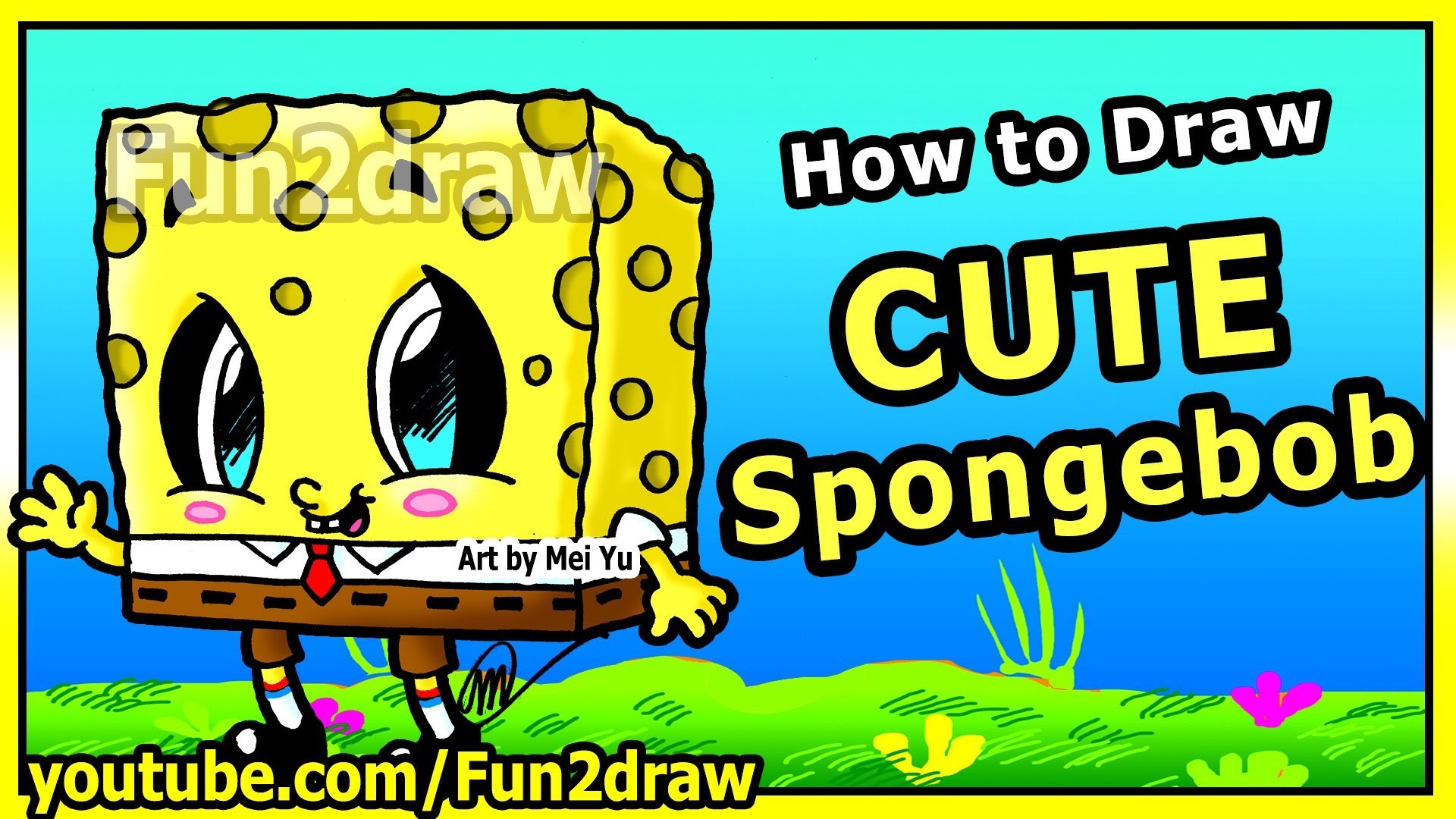 1920x1080 Learn to Draw Spongebob Step by Step Easy - Cute Cartoons - Fun2draw Art  Lessons - YouTube