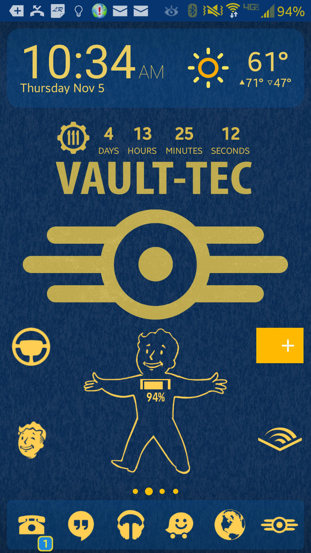 1080x1920 Themed my phone while waiting for Fallout 4. Found the Vault-Tec logo and I  slapped a simple wallpaper together for my Note 3  For the  curious: ...