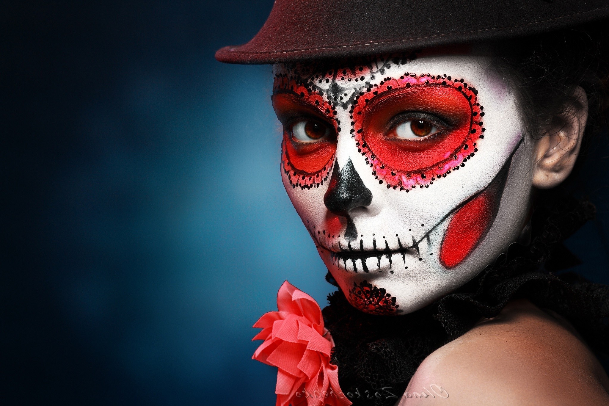 2048x1365 Sugar Skull, Halloween, Makeup, Hat Wallpapers HD / Desktop and Mobile  Backgrounds