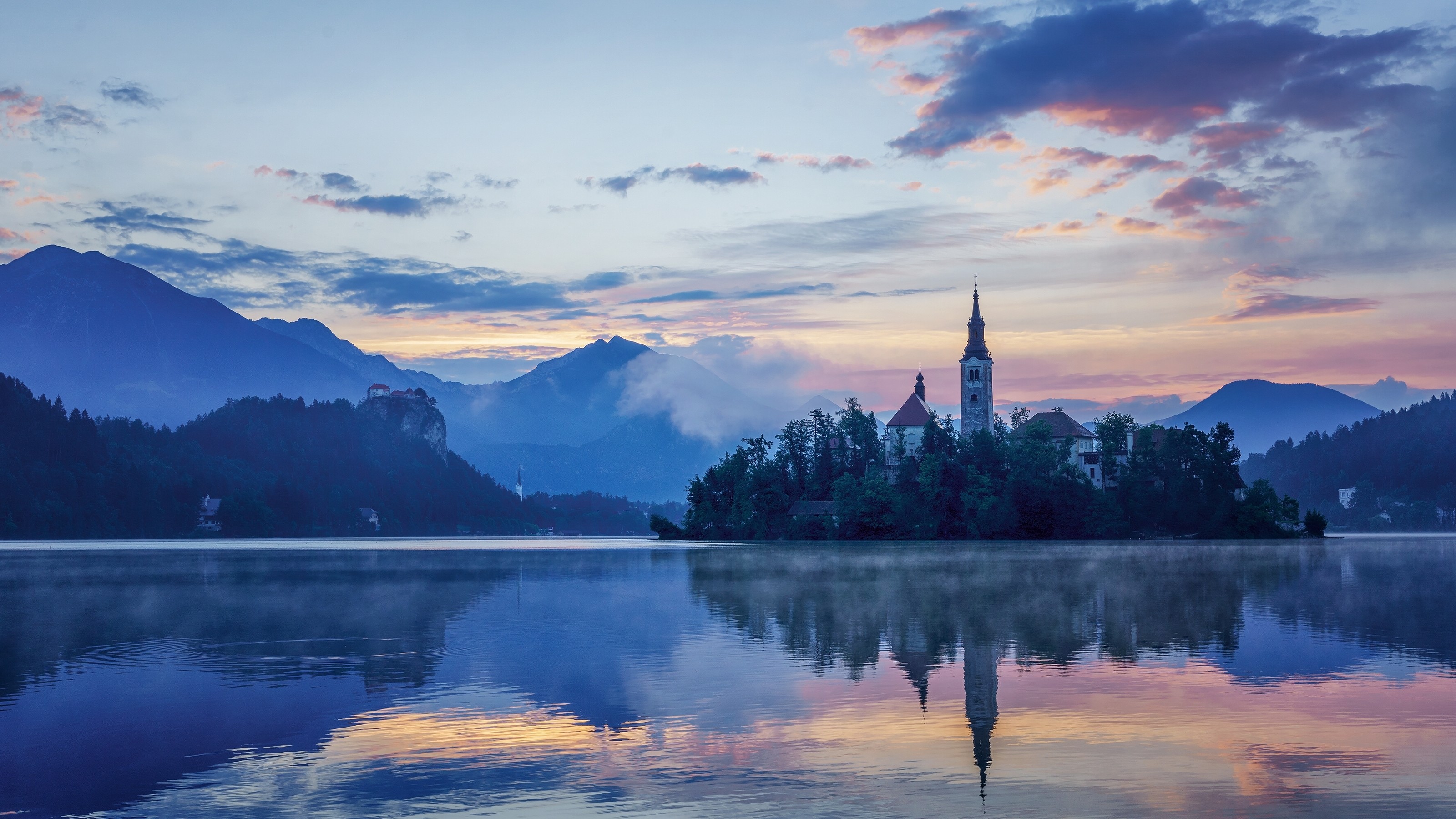 3200x1800 Picture Slovenia Lake Bled Nature Sky Temples 