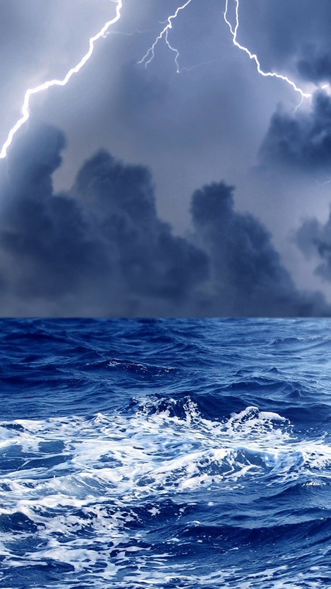 1080x1920 Thunderstorm At Sea Android Wallpaper ...