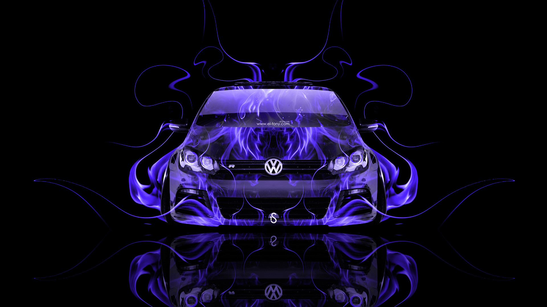 1920x1080 Volkswagen-Golf-R-Front-Violet-Fire-Abstract-Car- ...