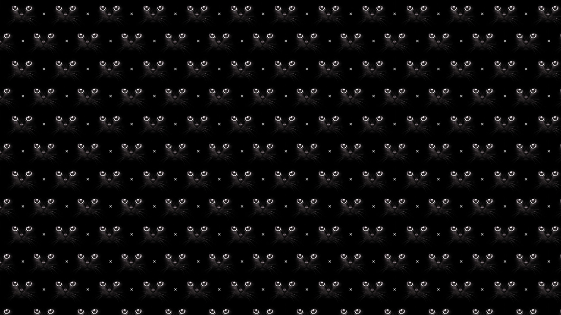 1920x1080 Black cat face pattern on a black background [1920 x 1080] ...