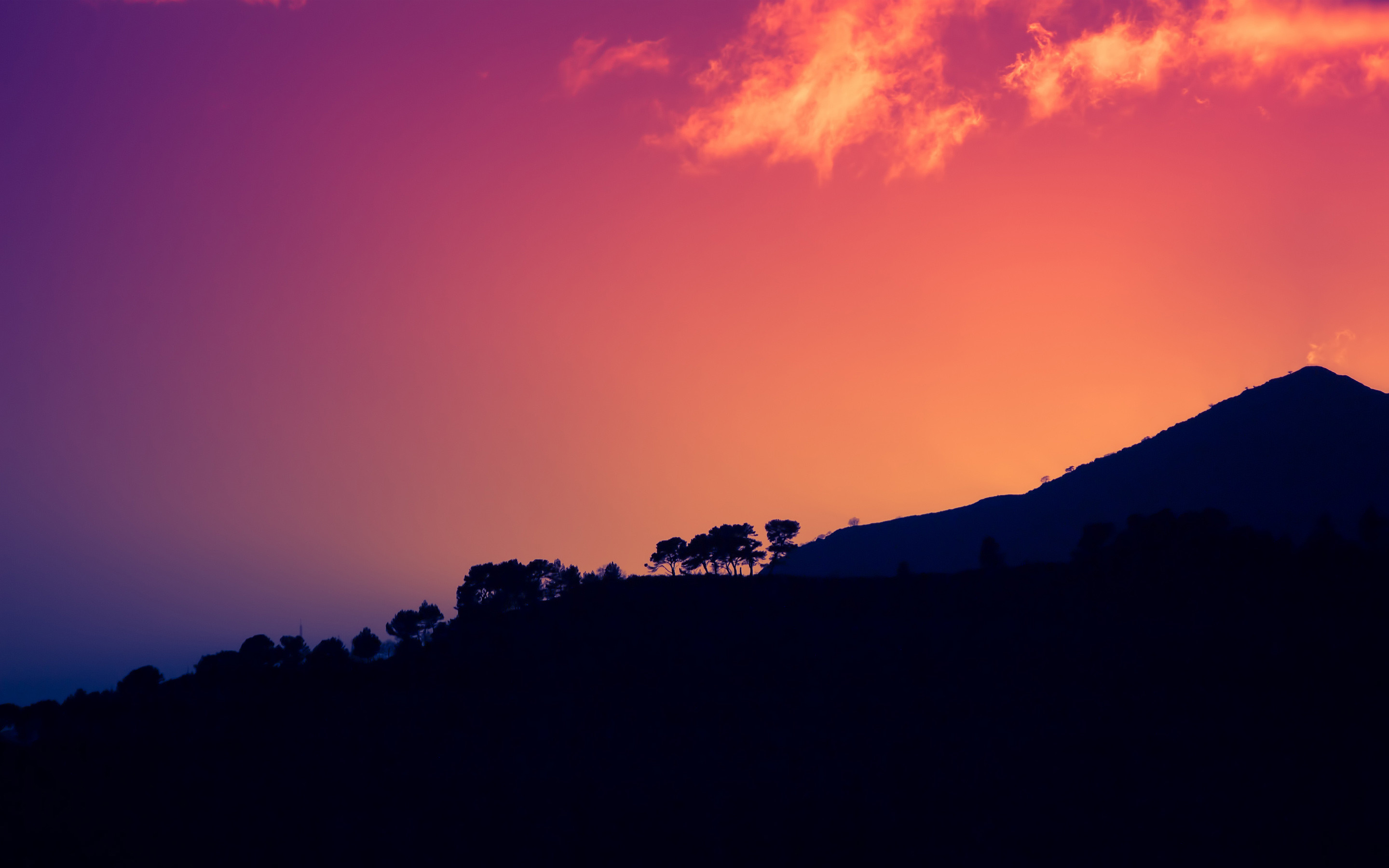 2880x1800 Sunset Dark Mountains Italy HD