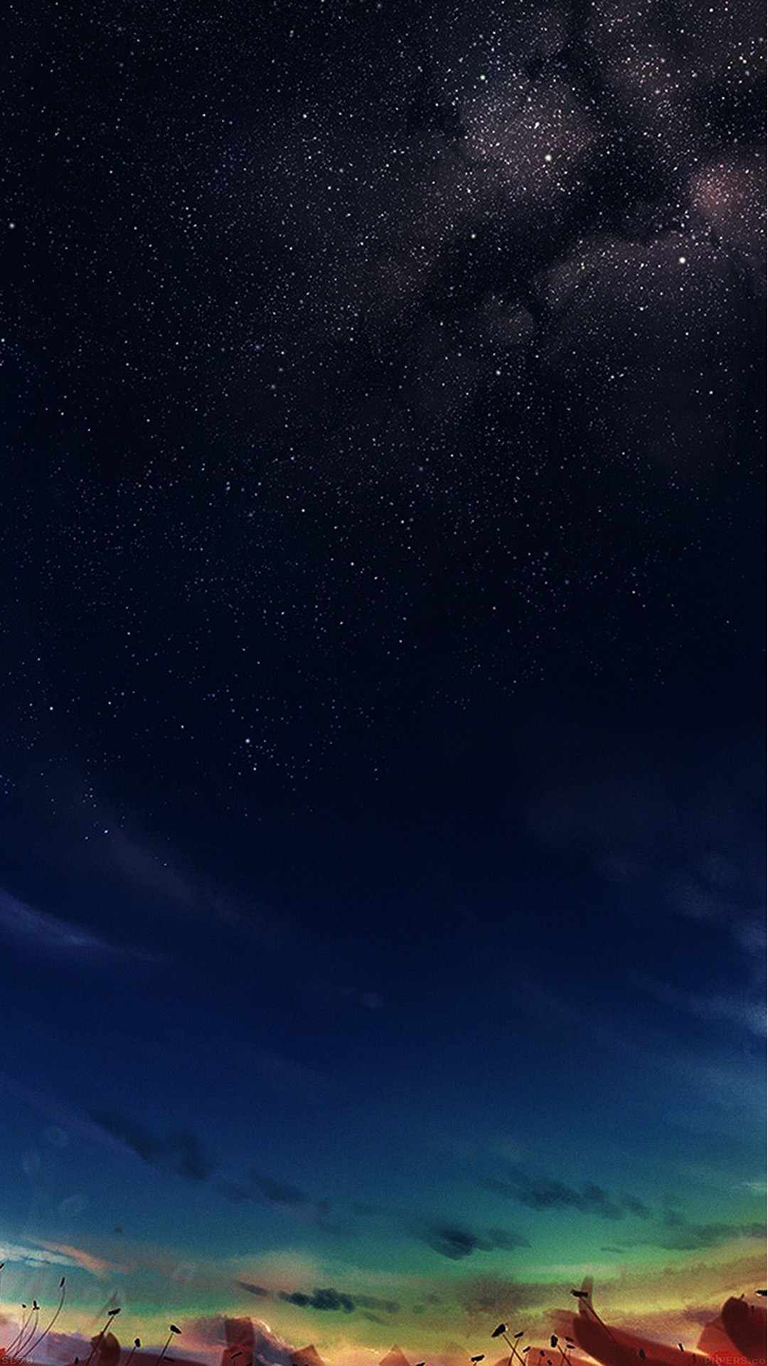 1080x1920 Nature Sunset And Stars Painting iPhone 6 Wallpaper - Top 10 Space iPhone  Wallpapers