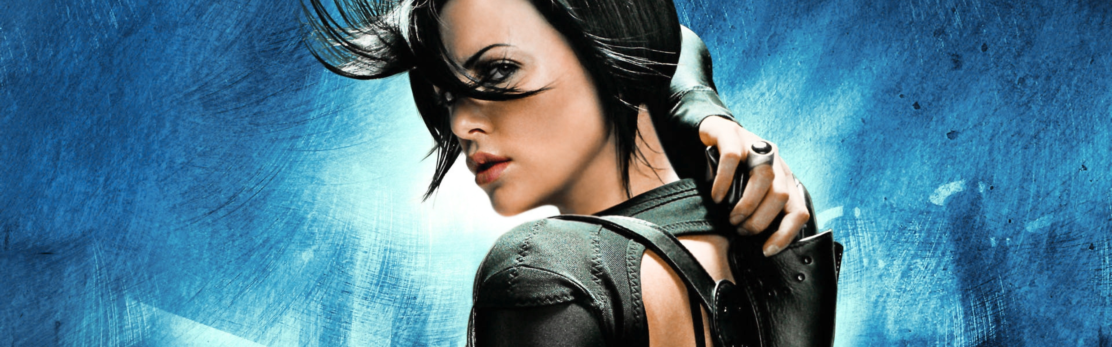 3840x1200  Wallpaper aeon flux, Ã¦on flux, charlize theron, girl, actress