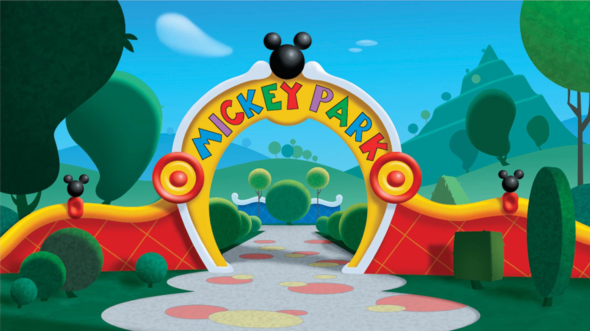 2048x1152 Mickey Mouse Park Cartoon HD Wallpaper.