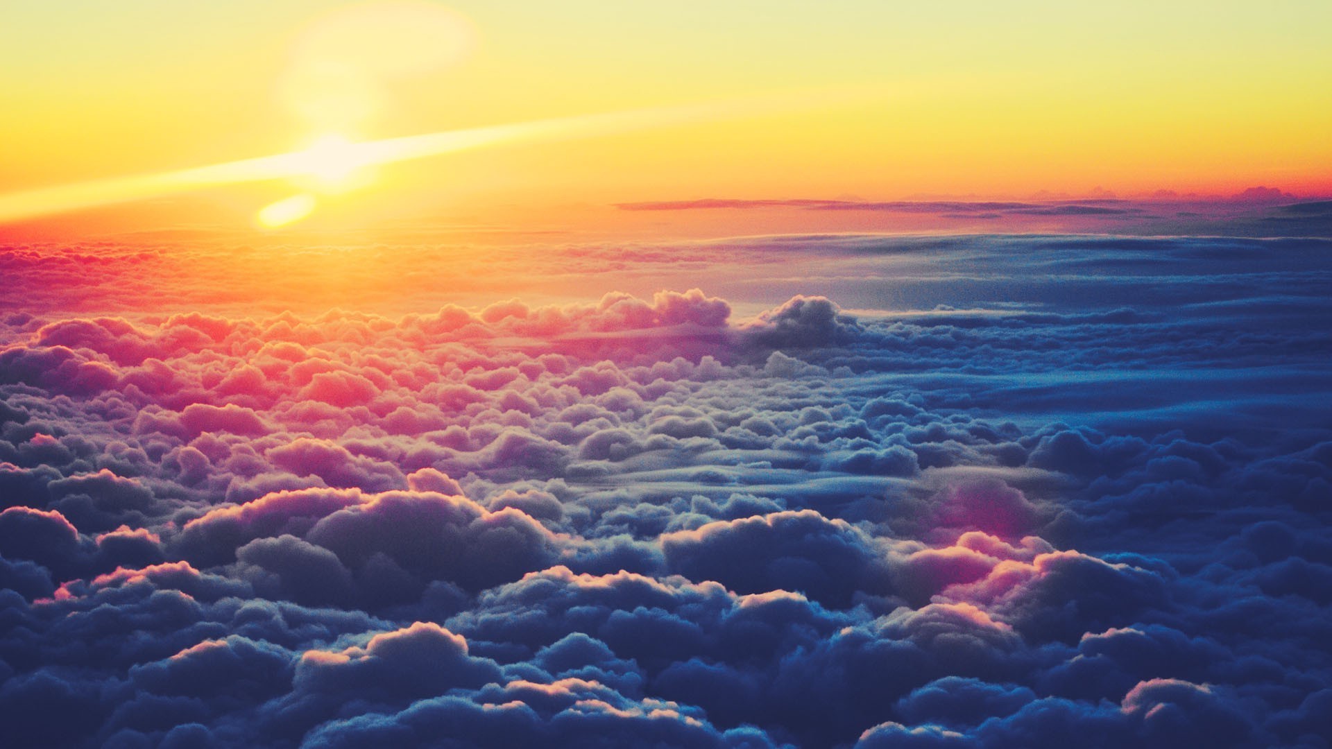 Wallpaper clouds and sunset, sky, sea of clouds desktop wallpaper, hd  image, picture, background, 2e0a0c | wallpapersmug