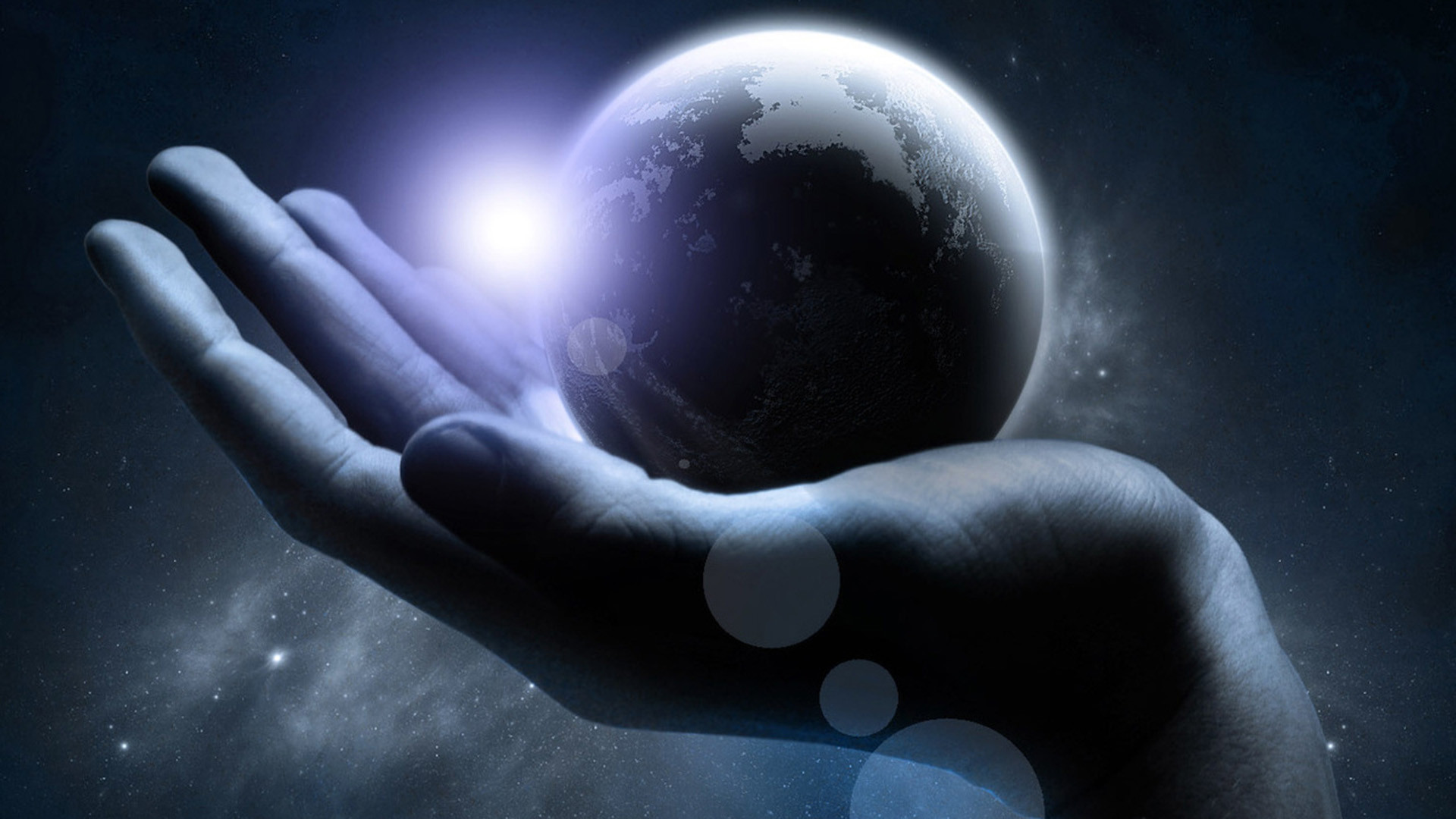 1920x1080 WallpaperUniversity.com :: Alien Hand Holding a Planet in Space .
