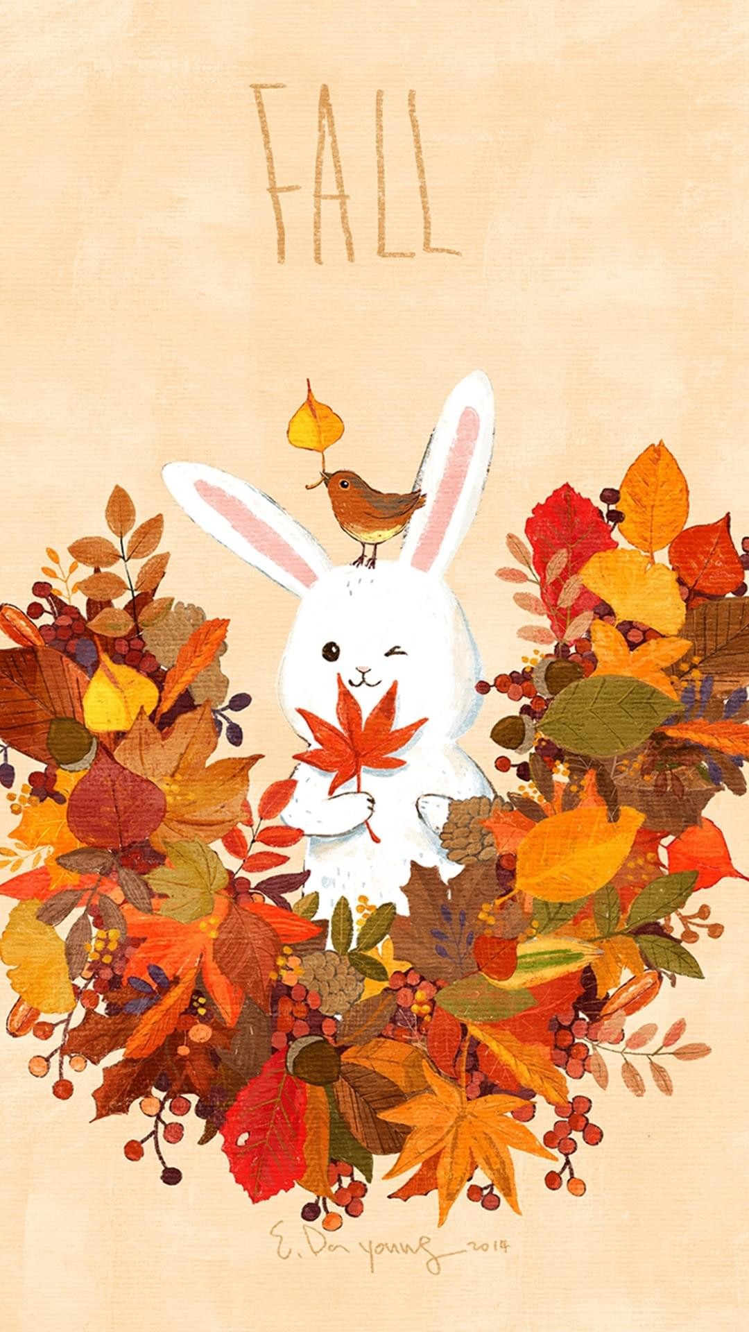 1080x1920 Lovely Rabbit - Tap to see more of the top colorful Autumn wallpapers!