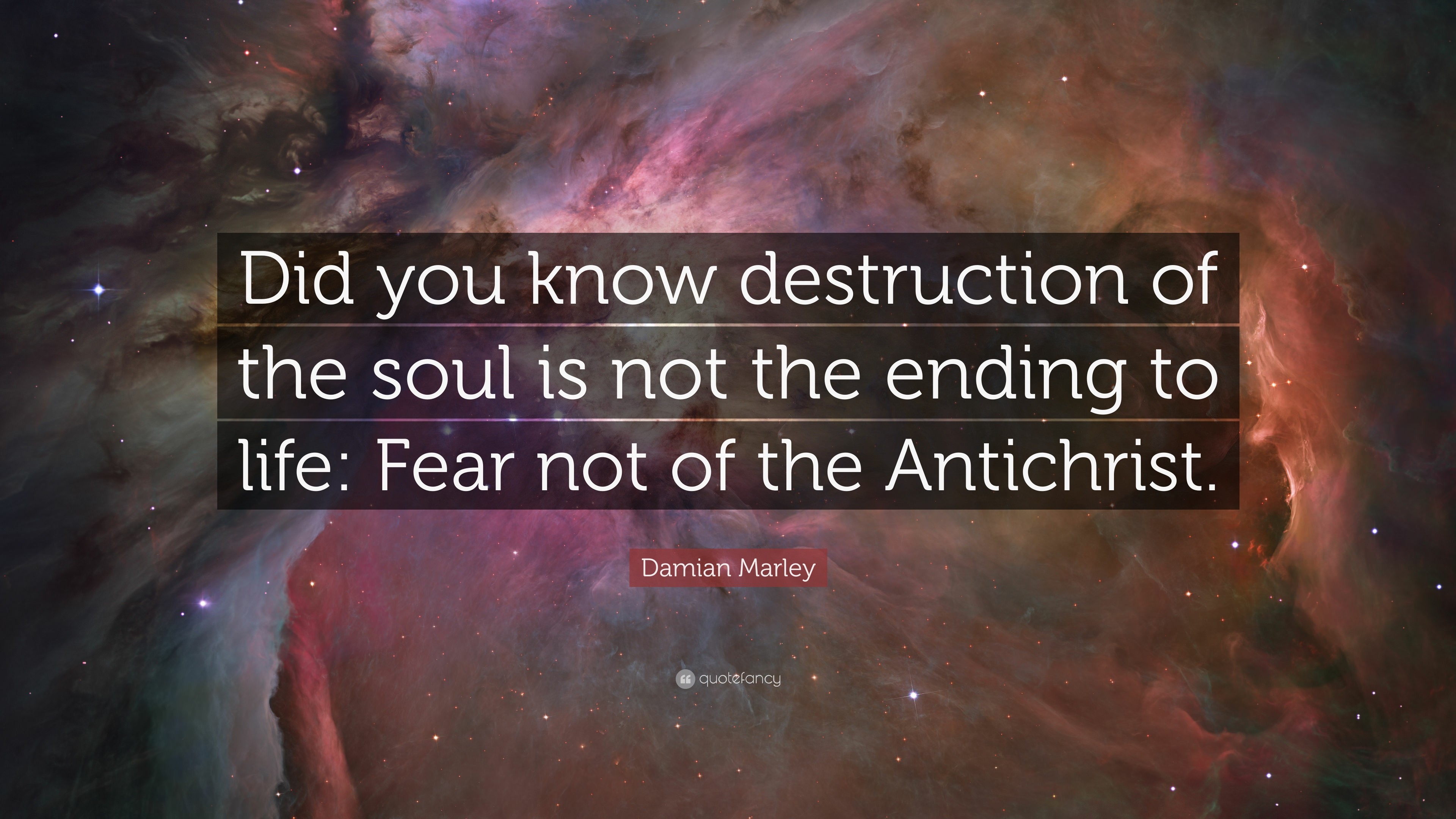 3840x2160 Damian Marley Quote: “Did you know destruction of the soul is not the ending