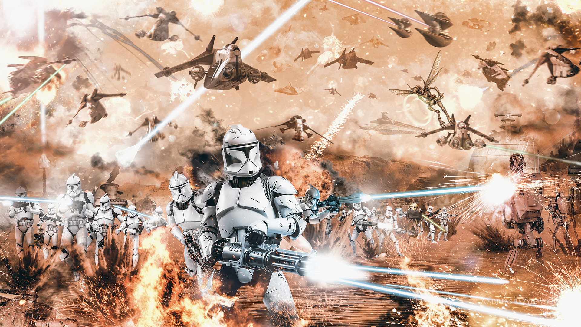 1920x1080 Movie - Star Wars Episode II: Attack Of The Clones Star Wars Clone Trooper  Battle