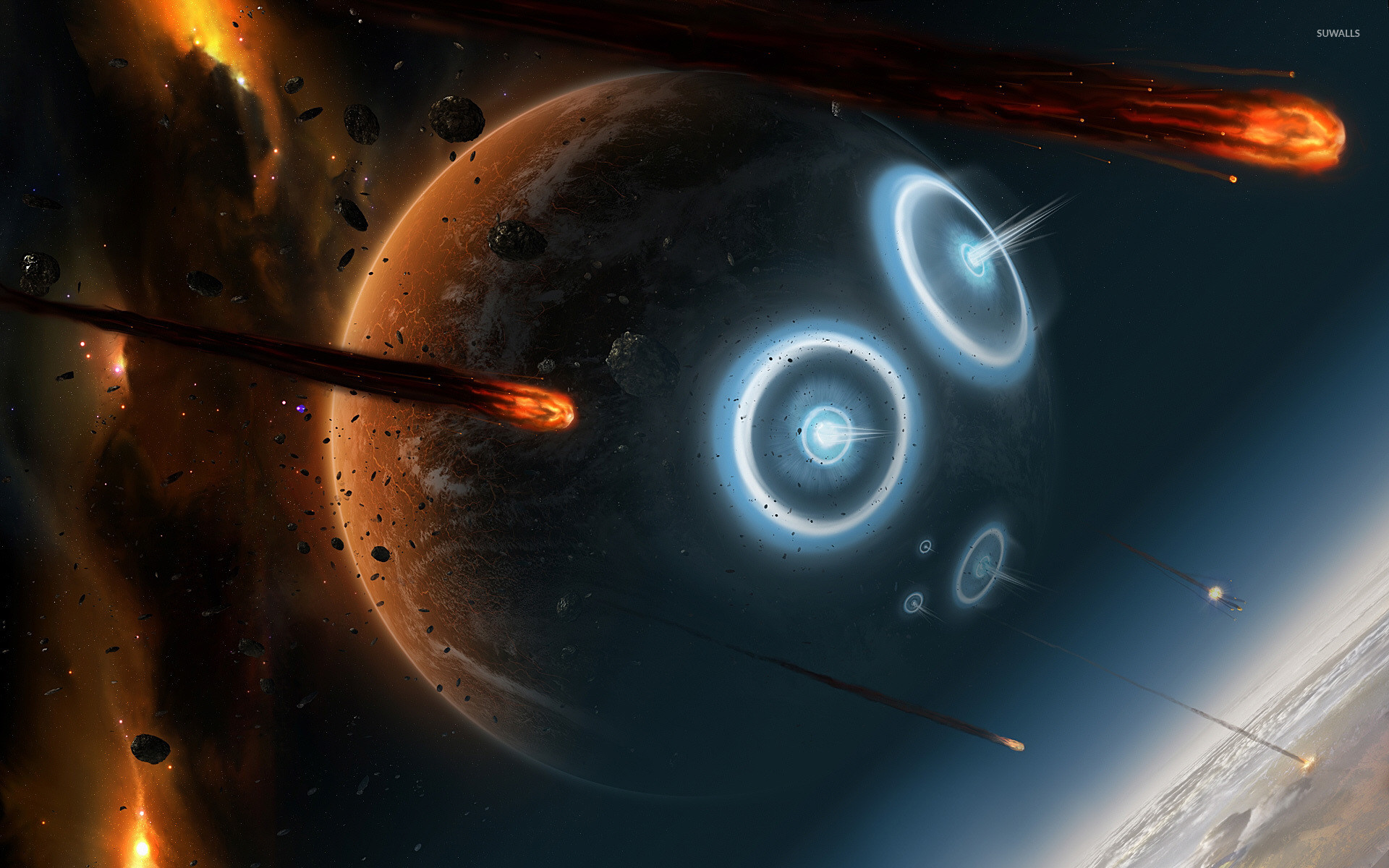 1920x1200 Planets hit by asteroids wallpaper  jpg