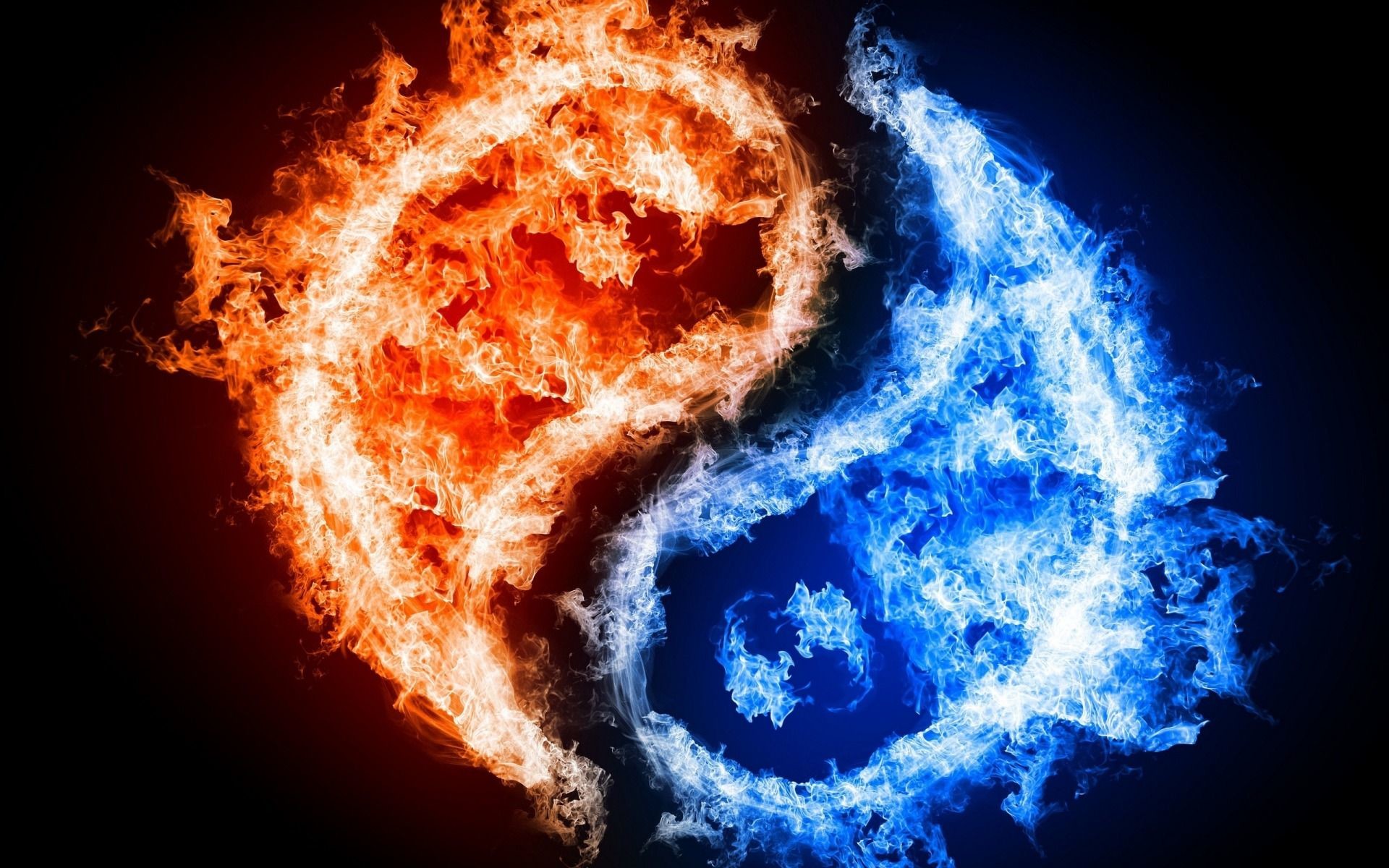 1920x1200 Blue and Red Fire Wallpaper