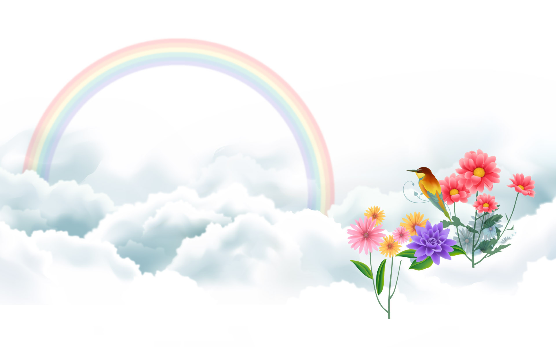 1920x1200 Bird and Rainbow