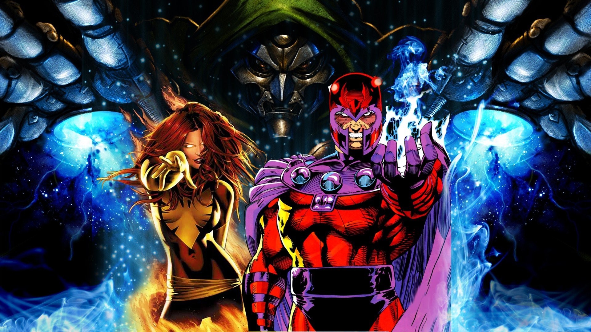 1920x1080 General  Marvel Comics Dark Phoenix Jean Grey Magneto Dr. Doom