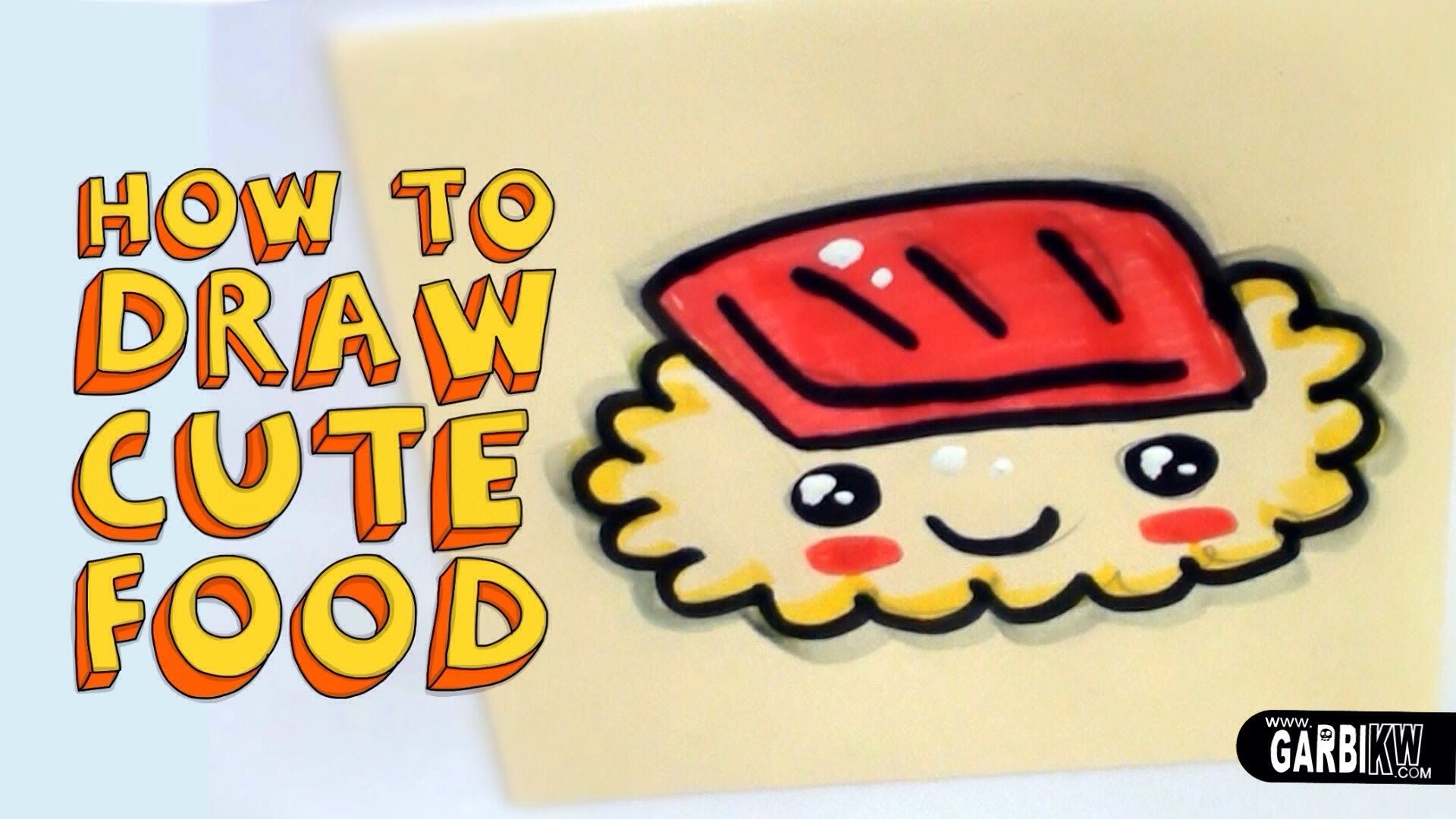 1920x1080 How To Draw a Cute Sushi - Kawaii Food - Easy Drawings by Garbi KW - YouTube