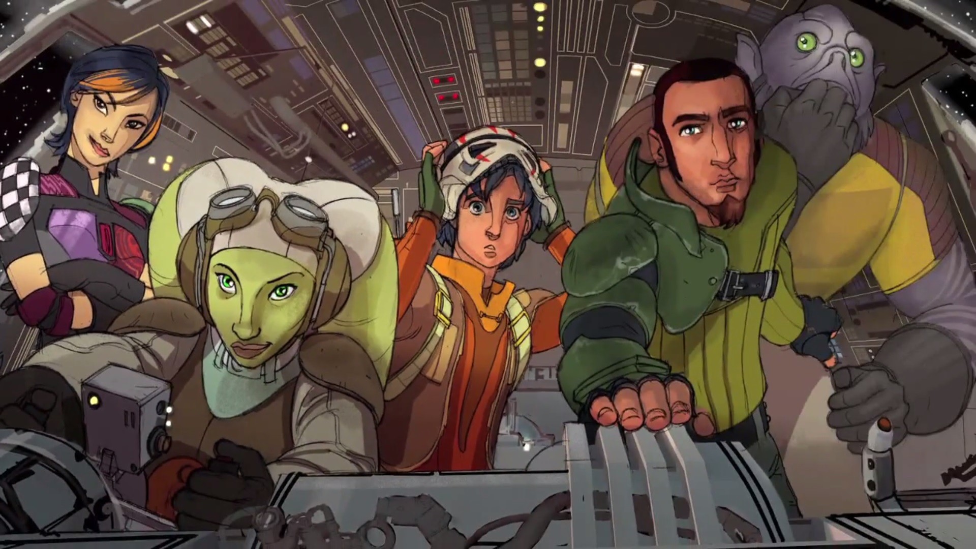 1920x1080 Concept art showing the all-new heroes of Star Wars: Rebels