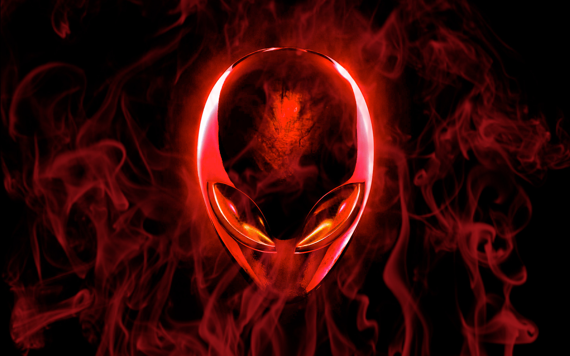 1920x1200 Alienware Desktop Background Red Alien Head Flames 