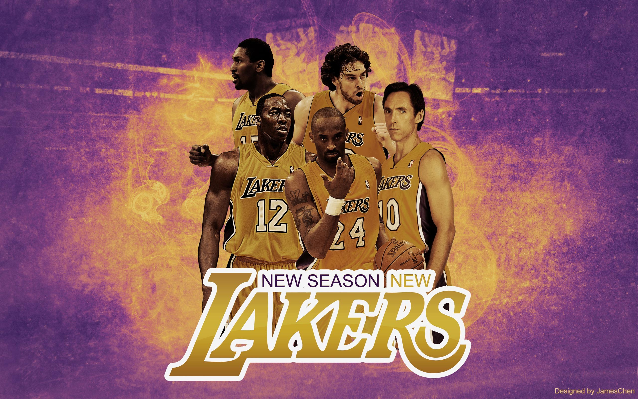 2560x1600 Lakers starting five!