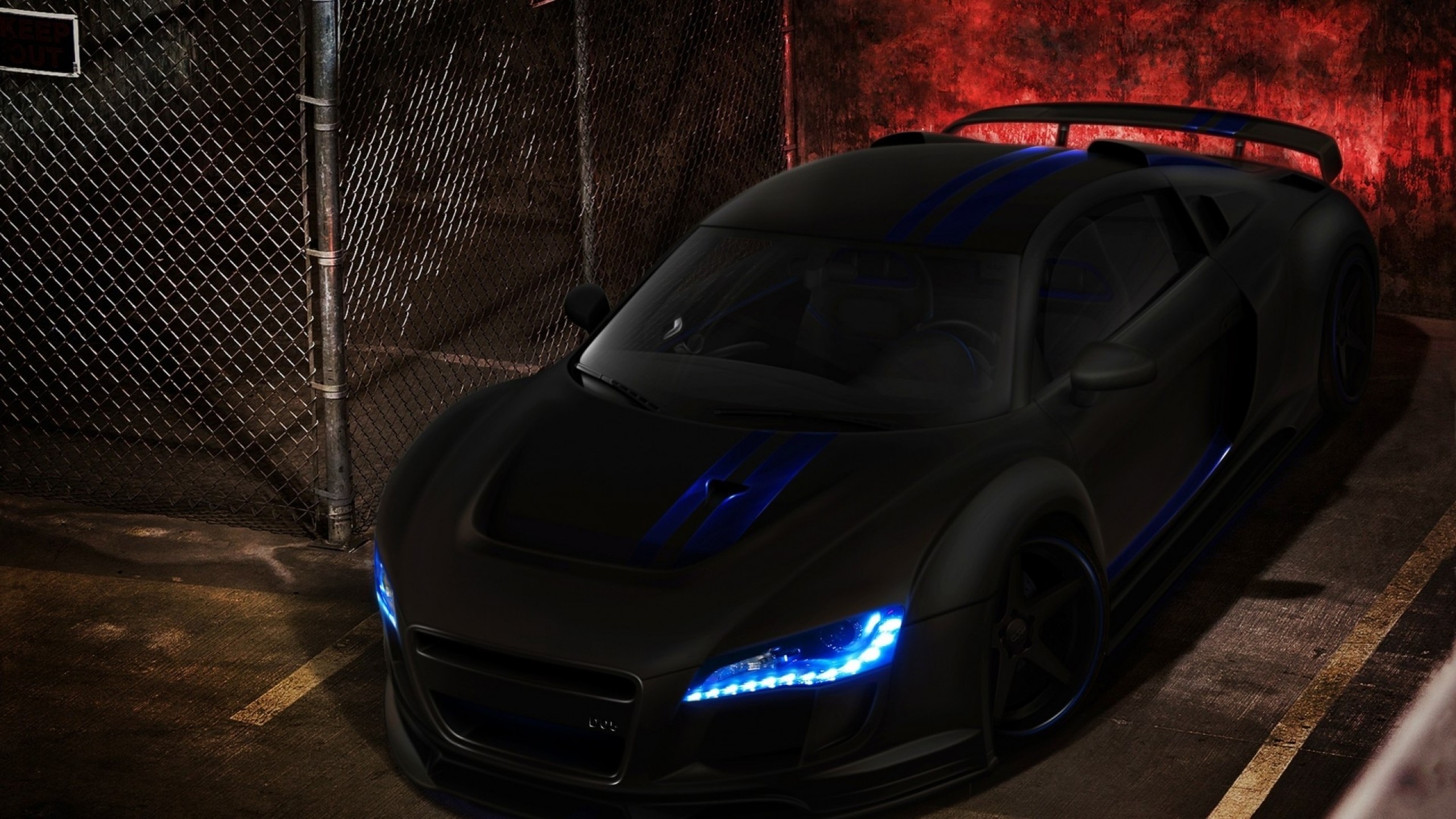 2560x1440 Audia R8 in matte black with cool lights #audi #r8 #wallpapers  www.yours-cars.eu | Rides | Pinterest
