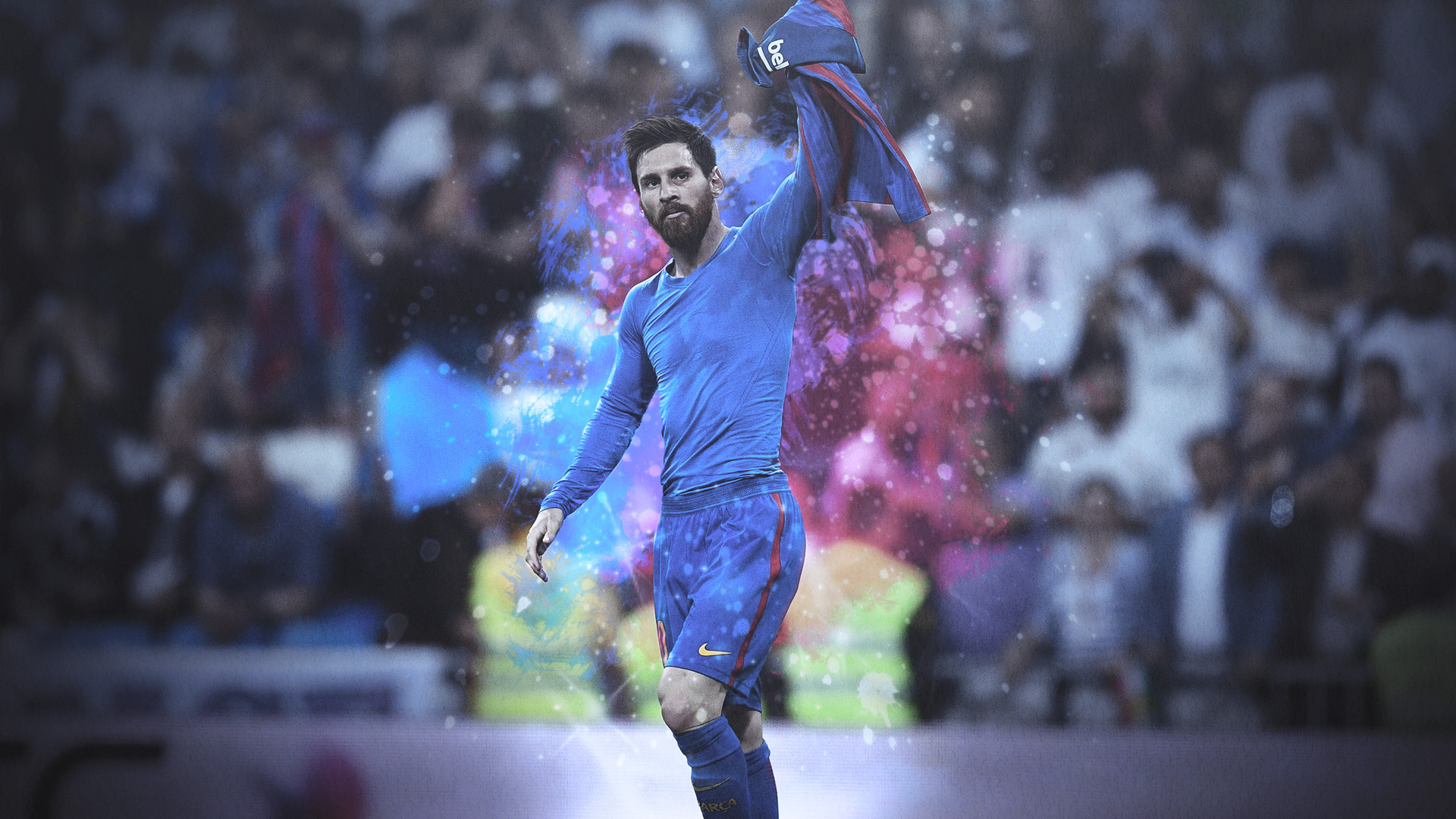 1920x1080 ... Lionel Messi HD Background - Iconic Celebration by E-ZAF