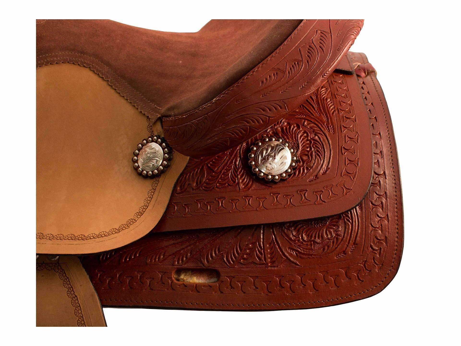 1920x1440 Tahoe Tooled Leather Western Trail Saddles Set of 6 items Closeout