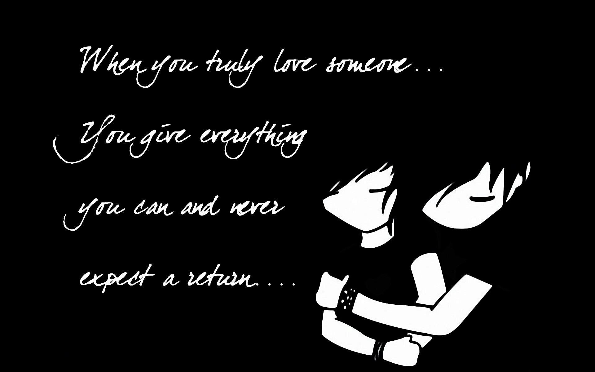1920x1200 Heart made by words in black background - Is Love a lie? HD Wallpaper