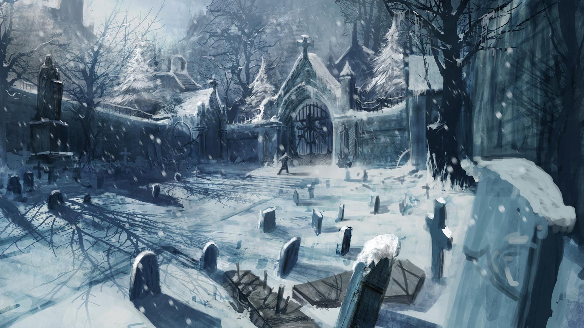 1920x1080 Winter Graveyard. Wallpaper: Winter Graveyard