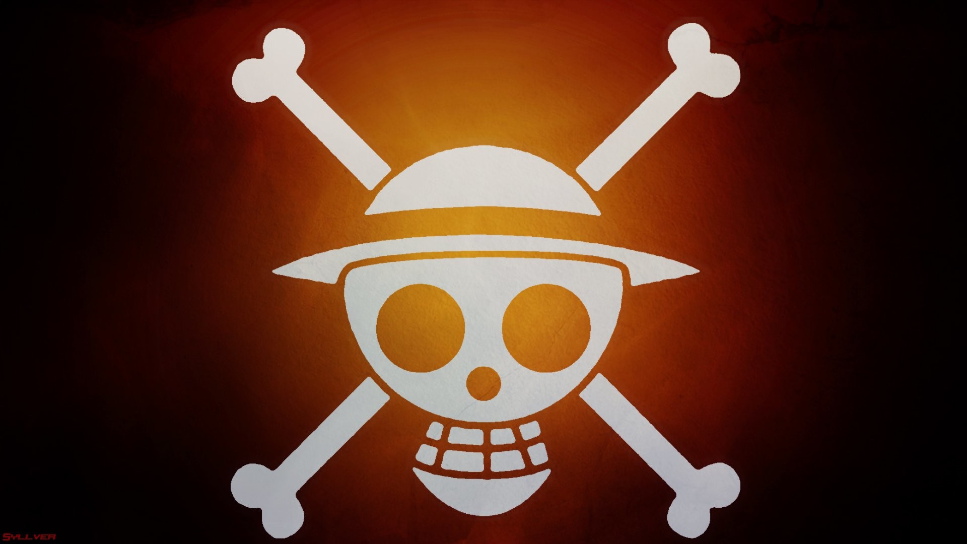 1920x1080 Anime - One Piece Orange Pirat Flagge Anime Skelett Wallpaper
