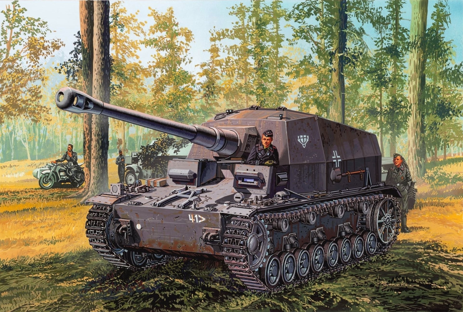 1920x1294 picture sat sau tank destroyer 10.5 cm k gp.sfl. gepanzerte  selbstfahrlafette dicker max