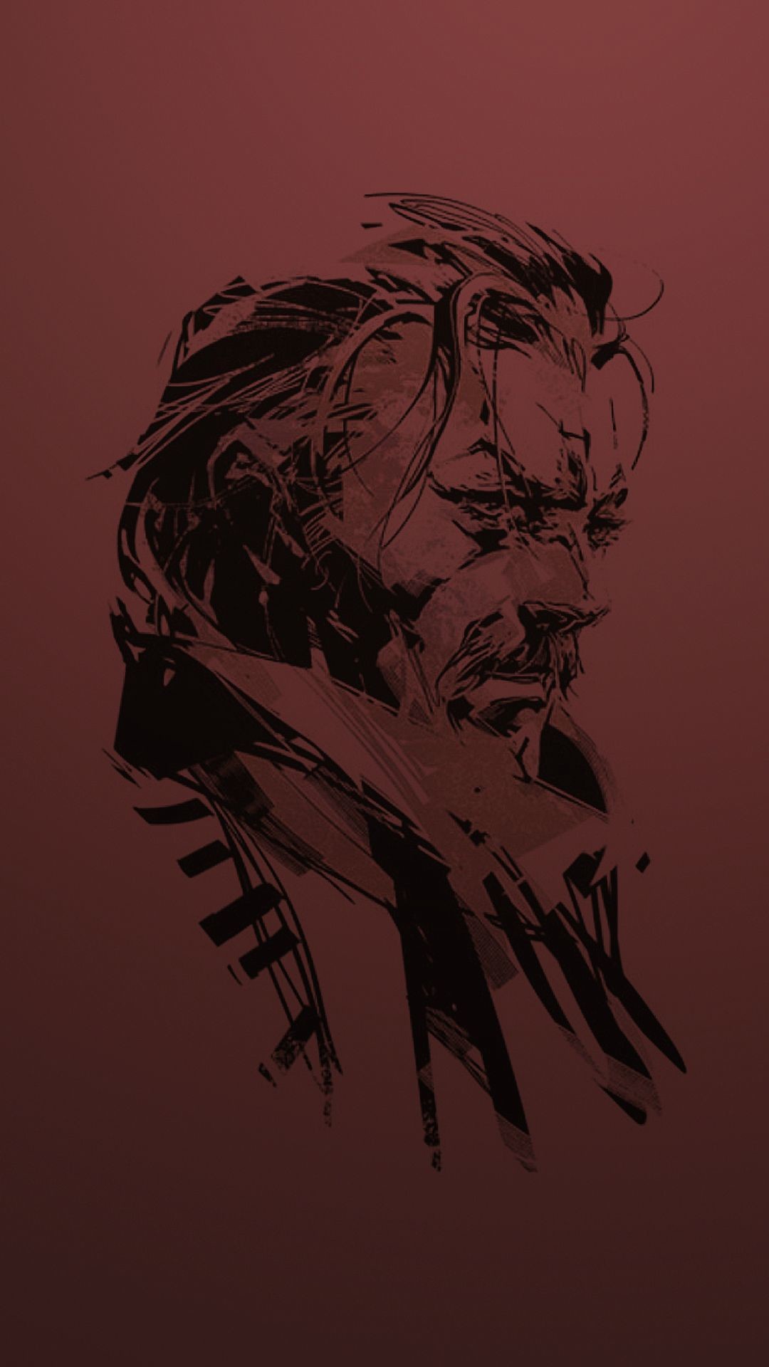 1080x1920 Metal Gear Solid 5 Snake dibujado sobre rojo
