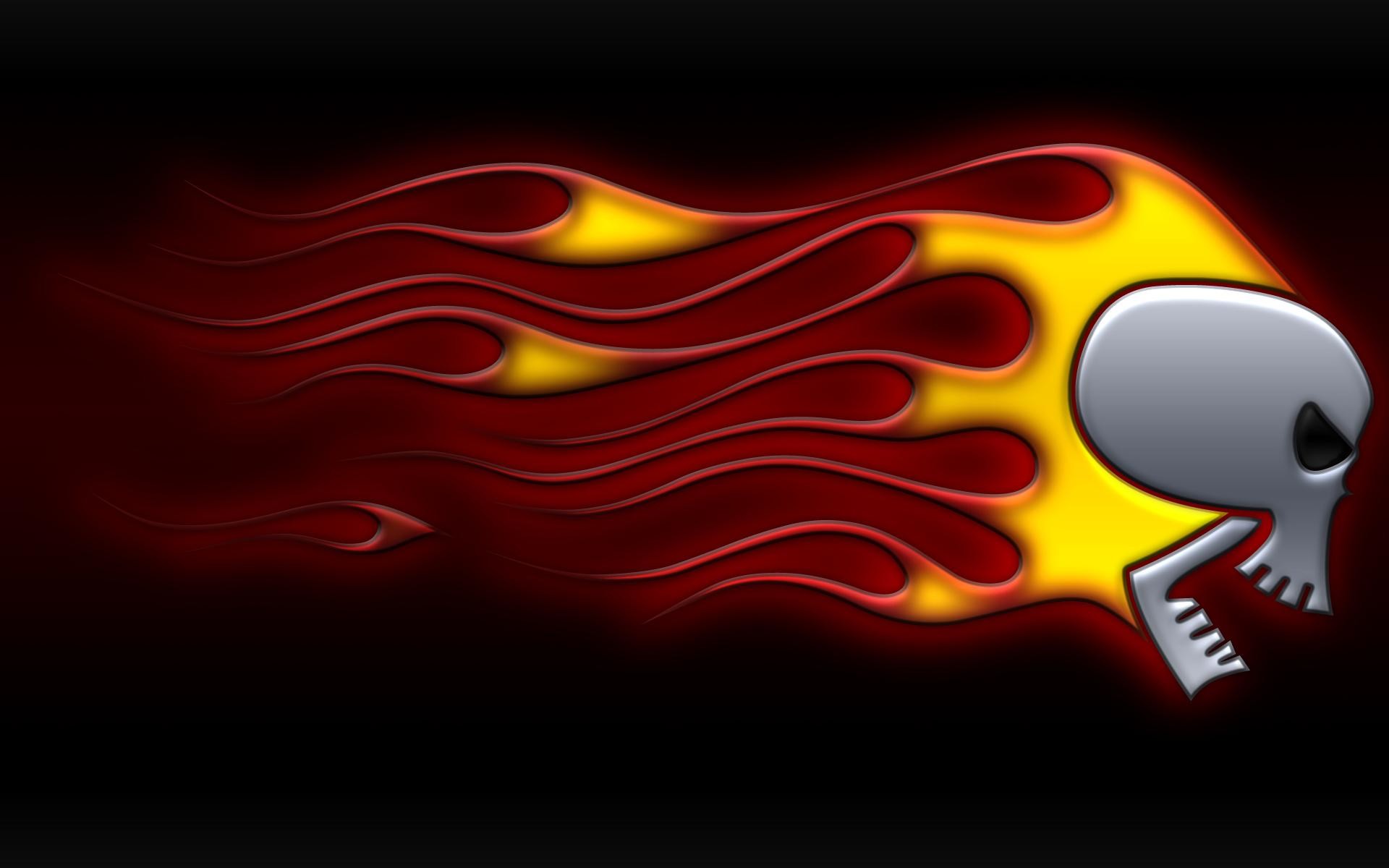1920x1200 Mobile Flaming Skull Pictures - Widescreen