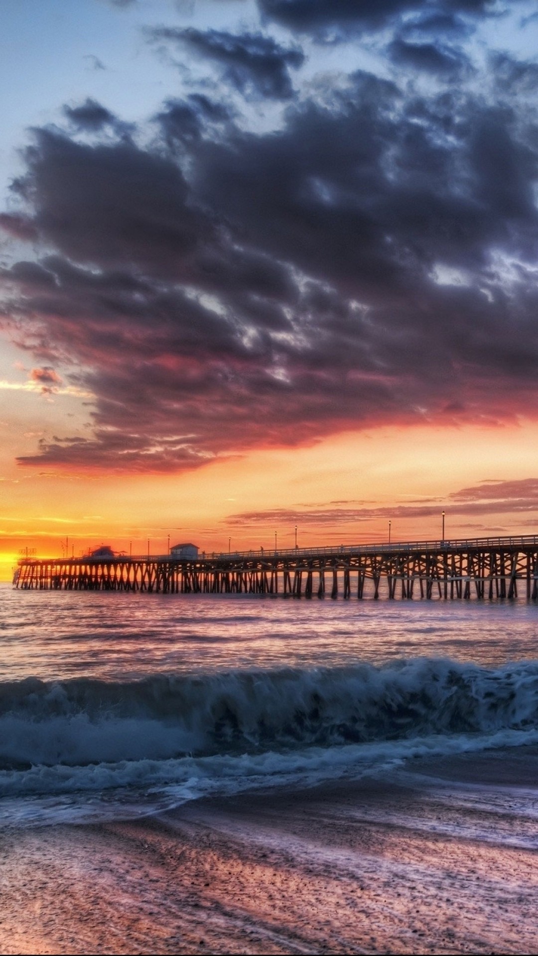 1080x1920 California Beach Dock Sunset iPhone 6 Plus HD Wallpaper