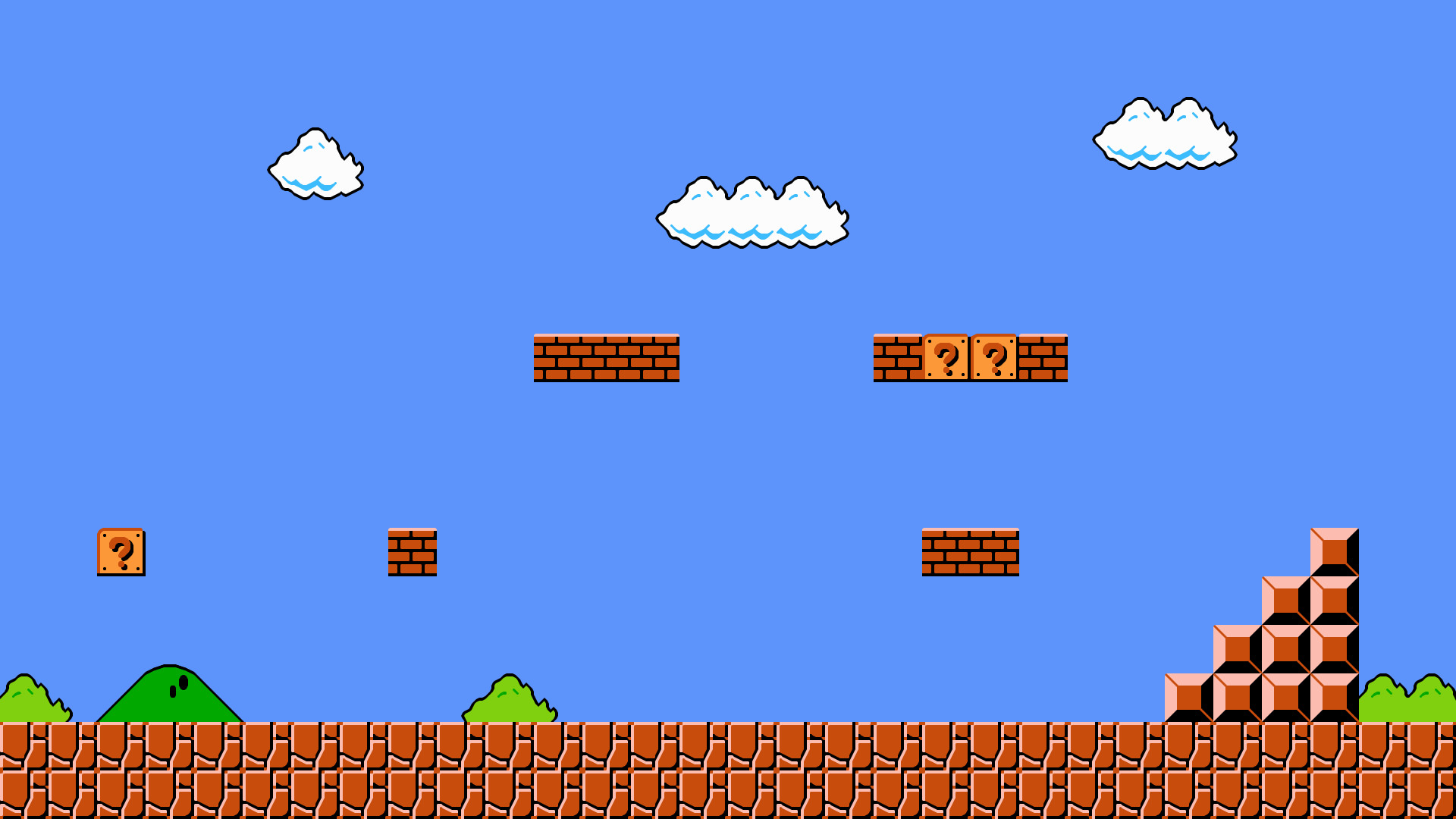 1920x1080 ... Super Mario Bros 1-1 Wallpaper HD Flat by wougie89