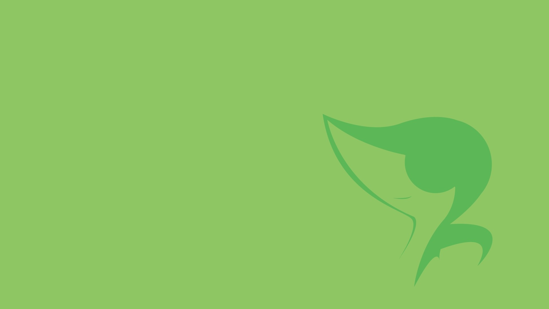 1920x1080 Snivy, Minimalism, Green Background, Simple Background wallpaper thumb