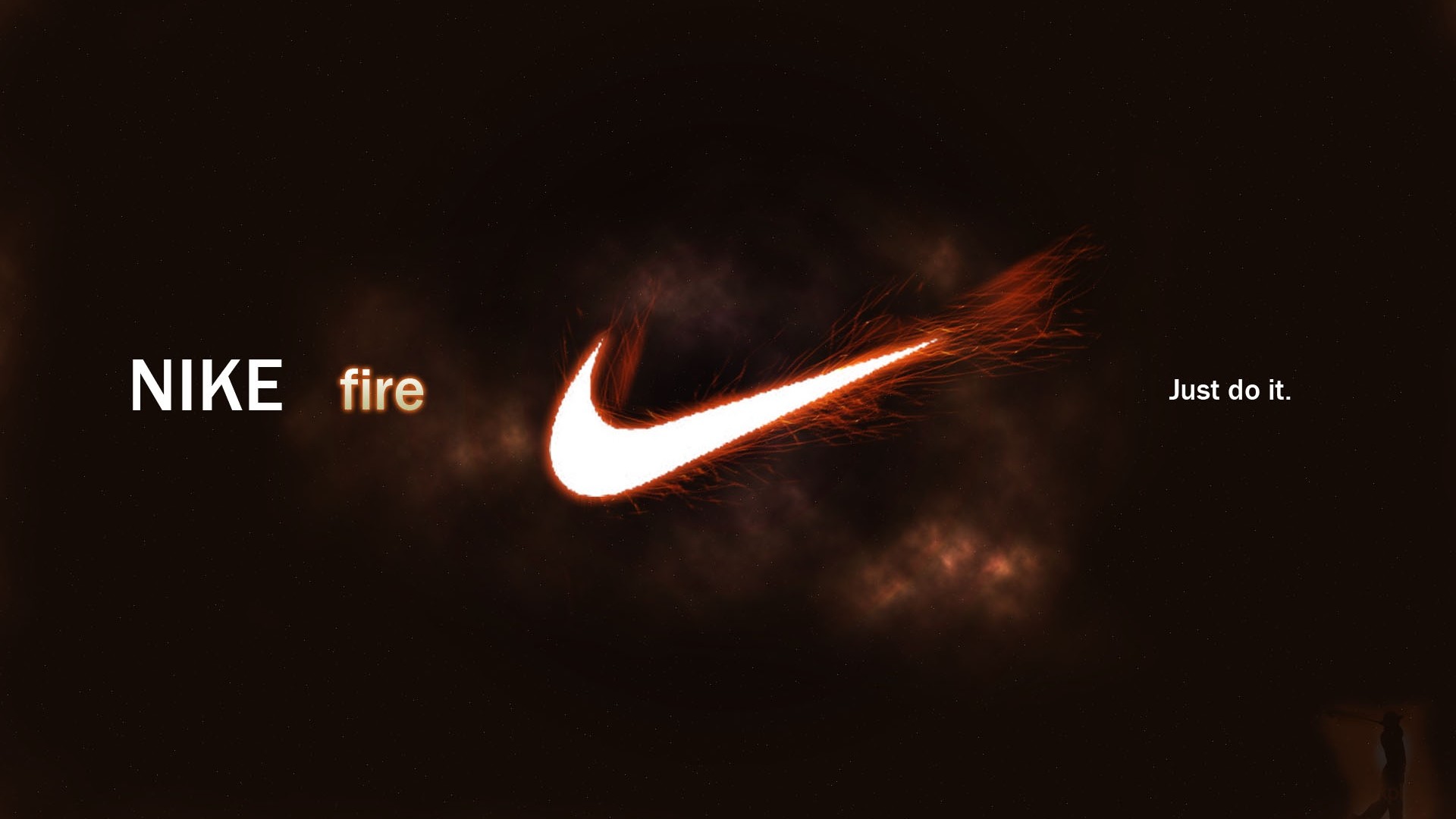 1920x1080 nike fire, logo, sports brand