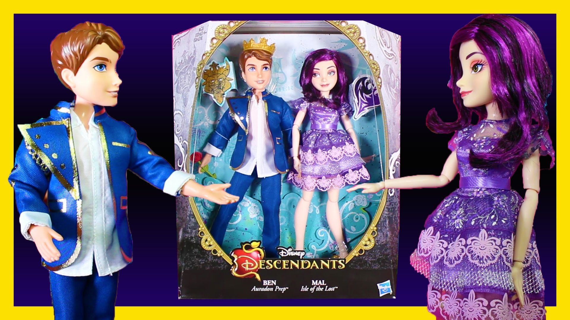 1920x1080 Disney Descendants Mal and Ben 2 Pack Dolls Toy Review Disney Channel Movie  - YouTube