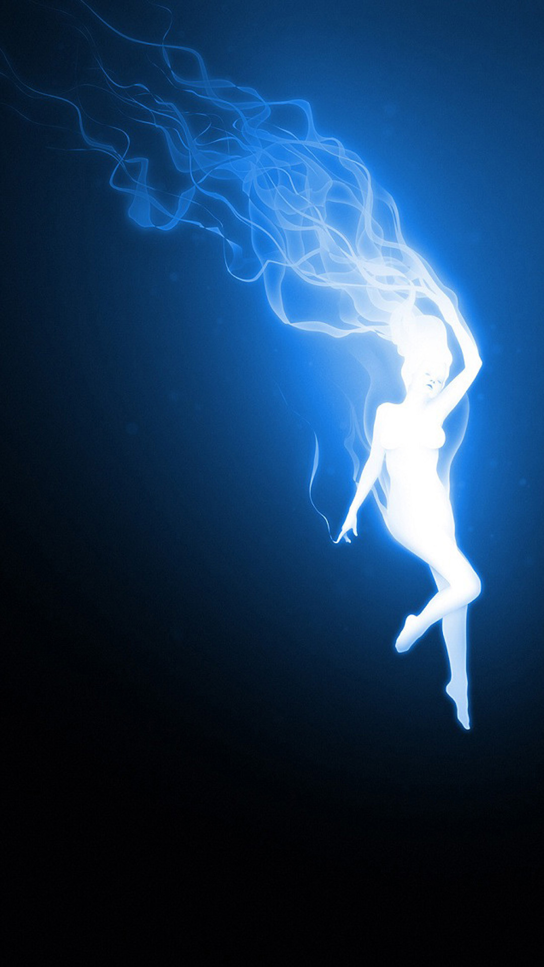 1080x1920 Blue fire woman Note 3 Wallpapers
