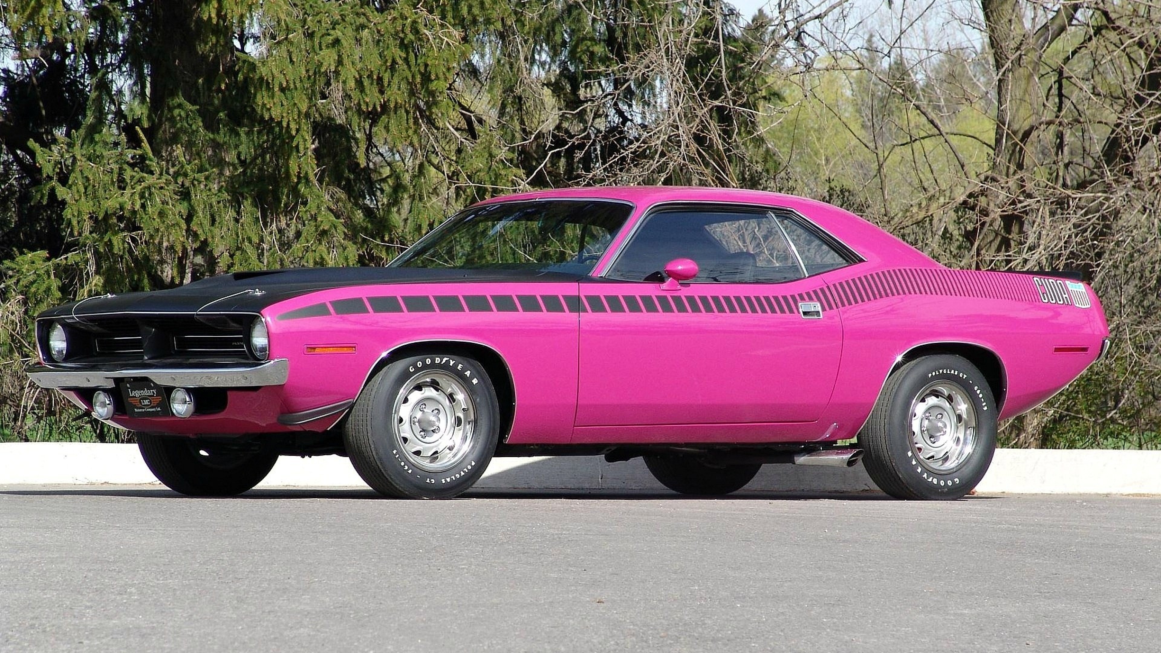 3840x2160 Preview wallpaper 1970, plymouth, cuda, pink 