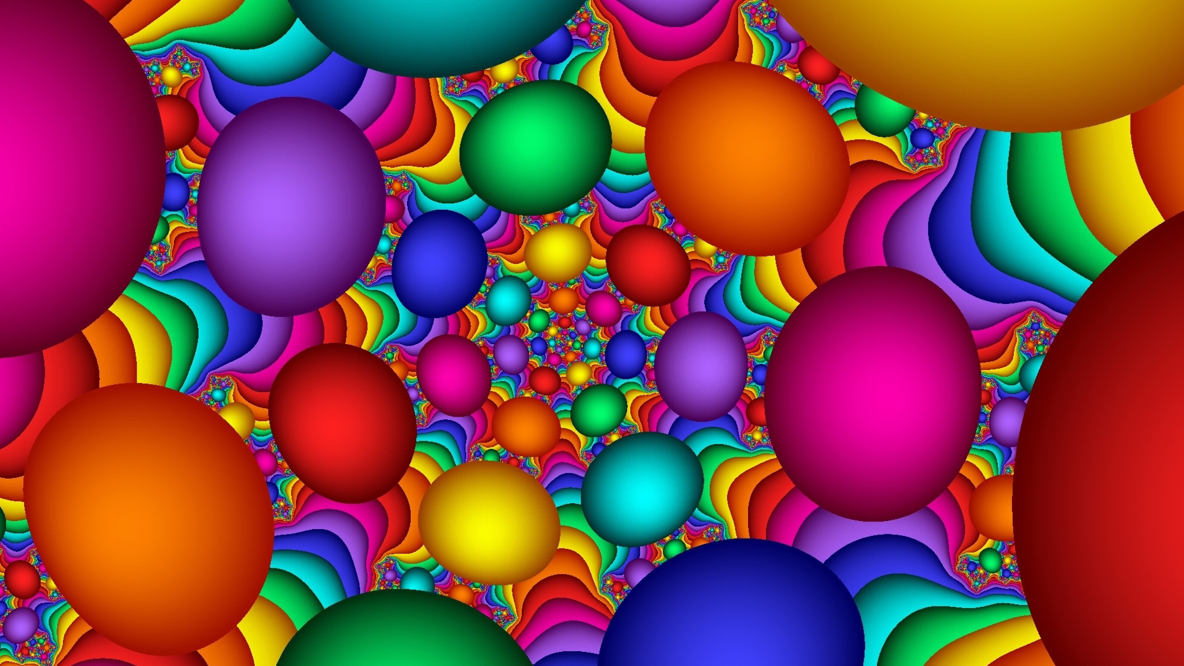 3840x2160  Wallpaper balloons, colorful, background, bright