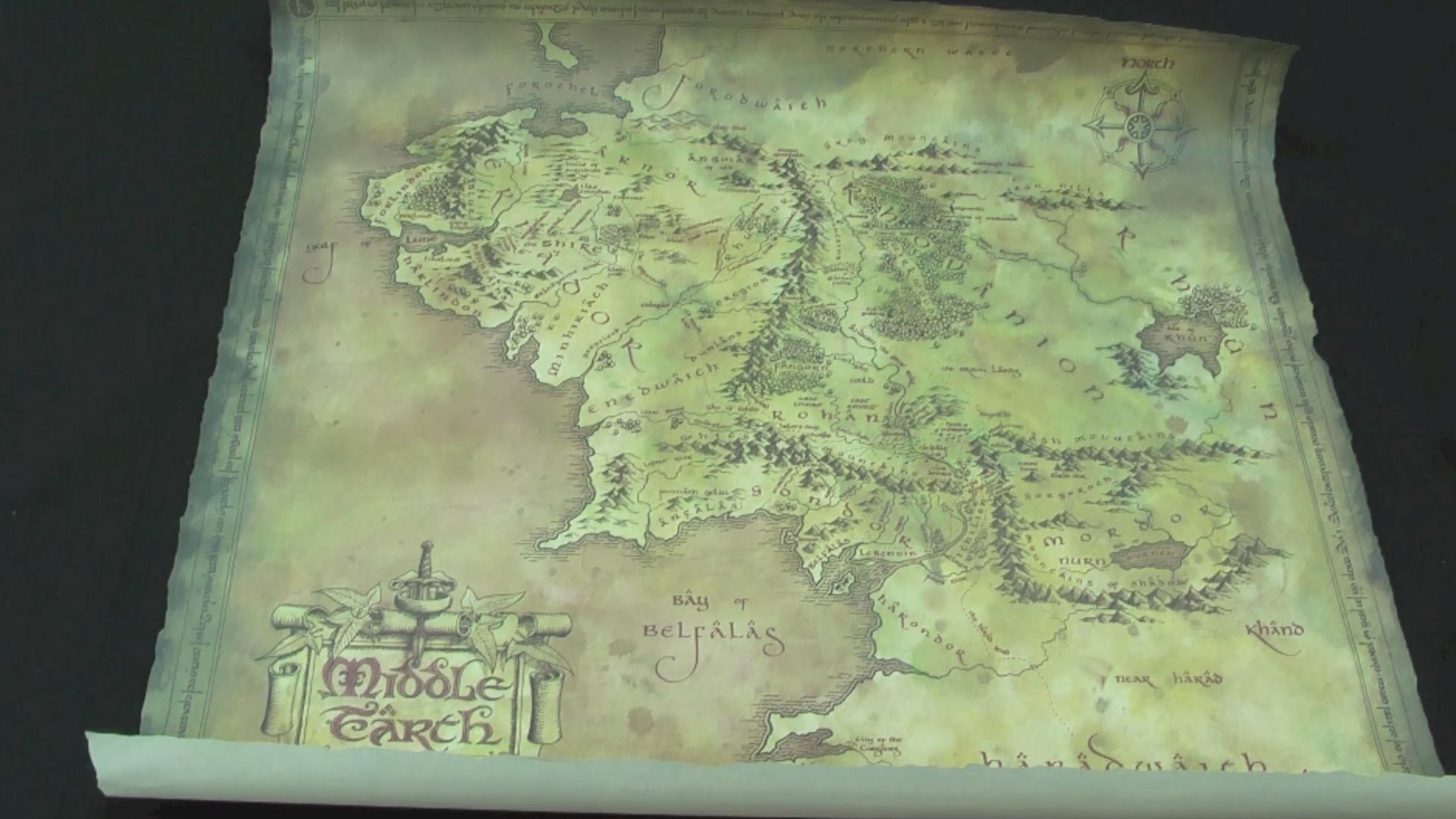1920x1080 WETA Parchment Map Of Middle-Earth Lord Of The Rings Review By Movie  Figures - YouTube