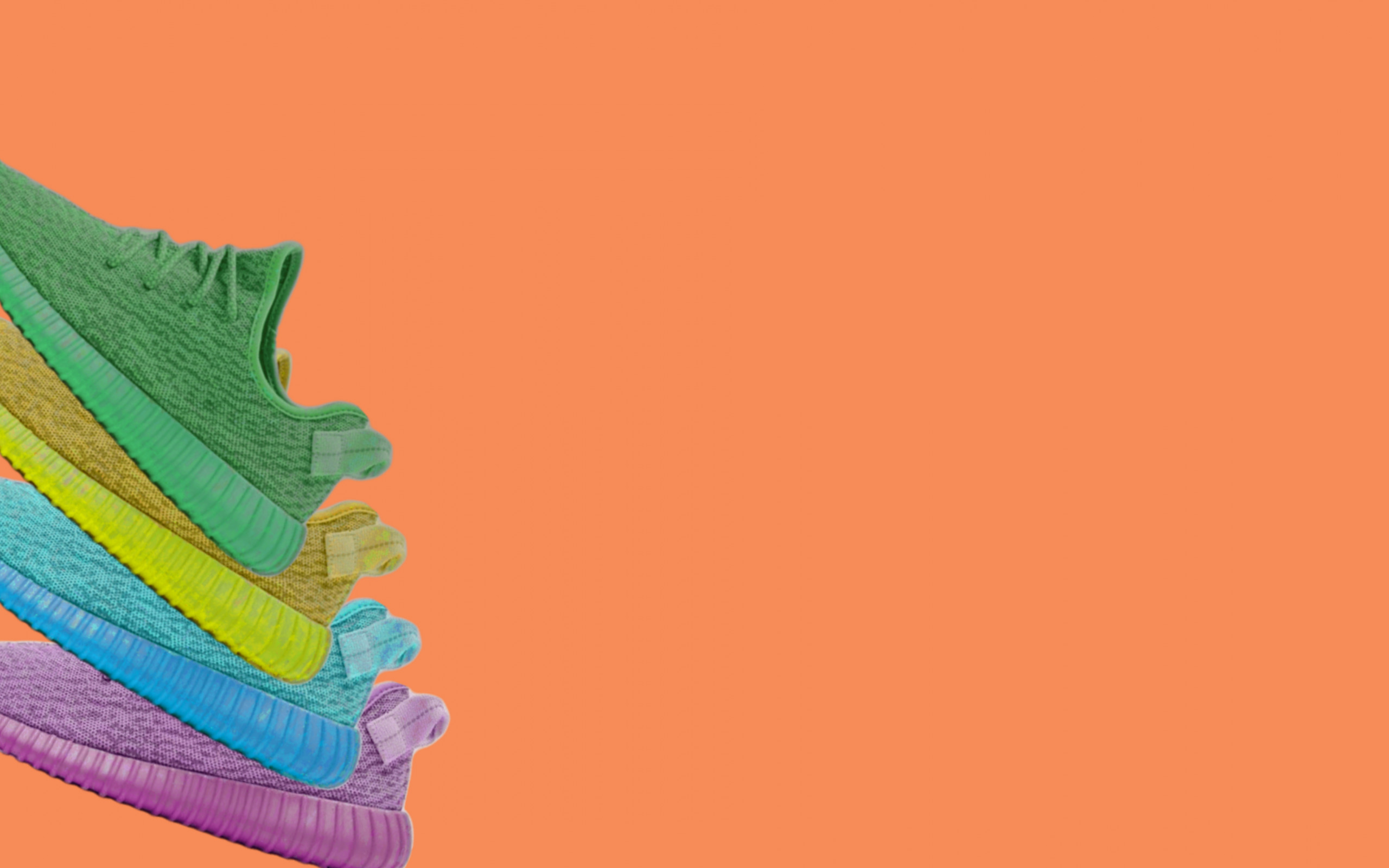 2560x1600  wallpaper Yeezy shoes, colorful
