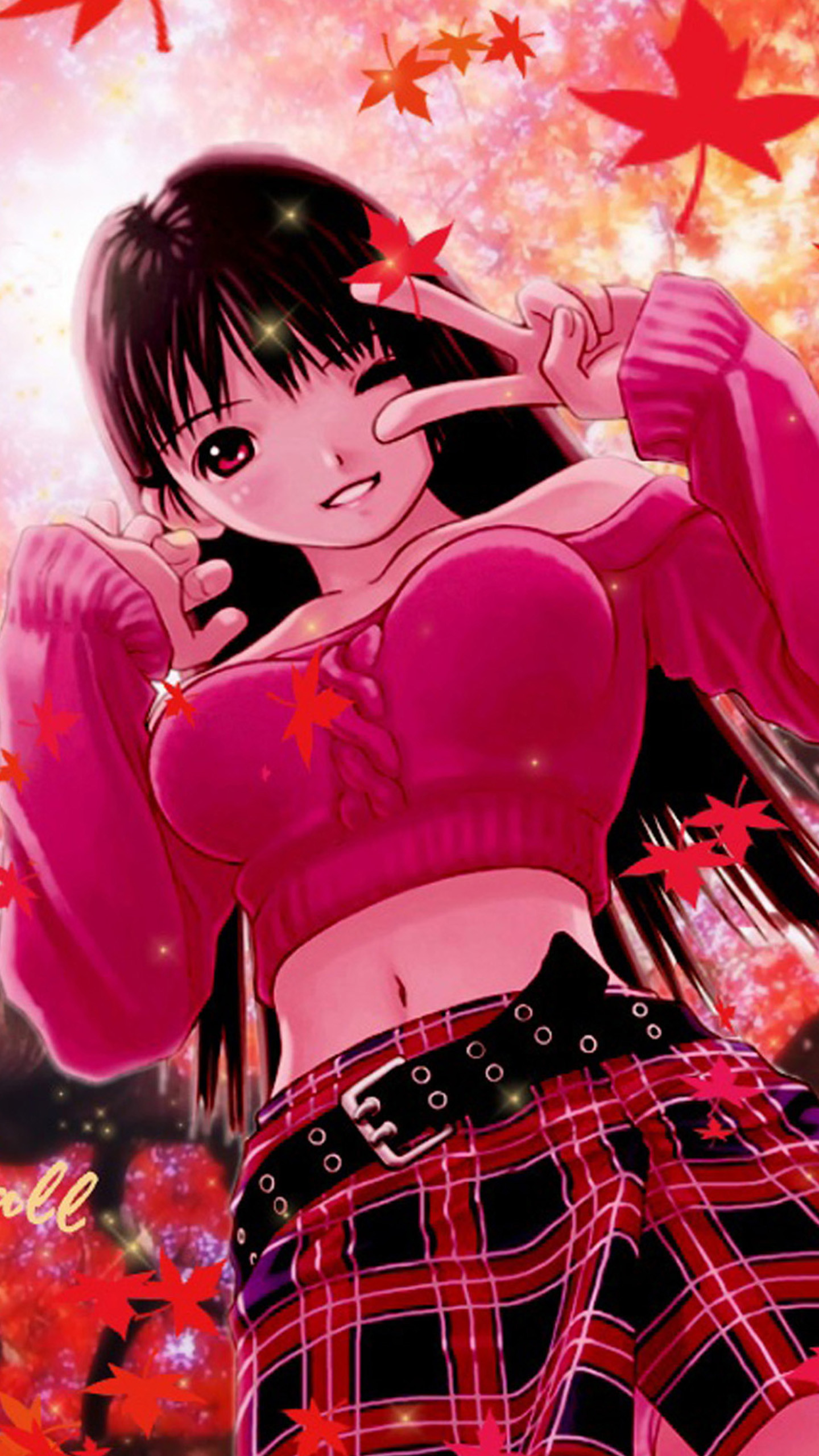 1440x2560 Red anime girls Galaxy S6 Wallpaper