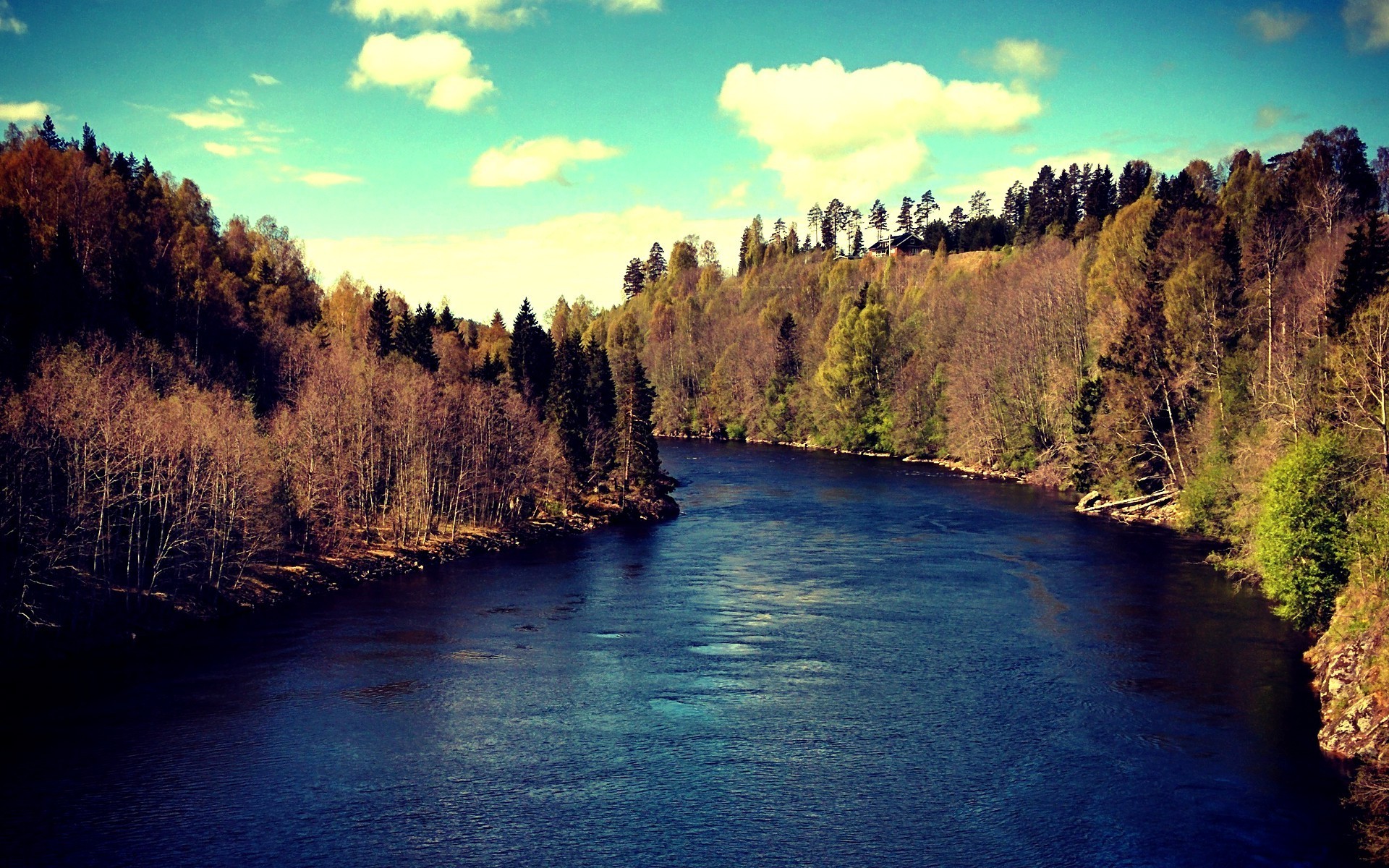 1920x1200 river, Sundsvall, Water, Mountain, Landscape, Trees, Sweden Wallpapers HD /  Desktop and Mobile Backgrounds