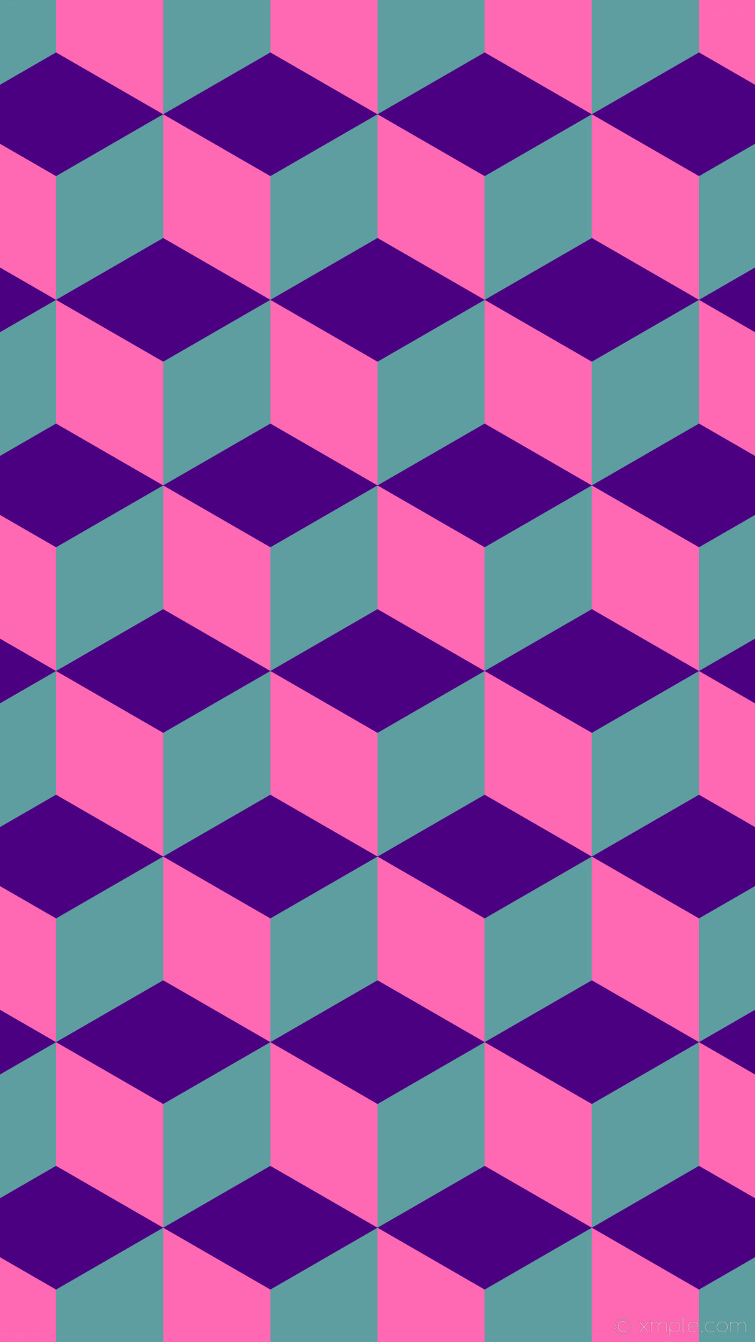 1080x1920 wallpaper purple pink 3d cubes blue indigo hot pink cadet blue #4b0082  #ff69b4 #