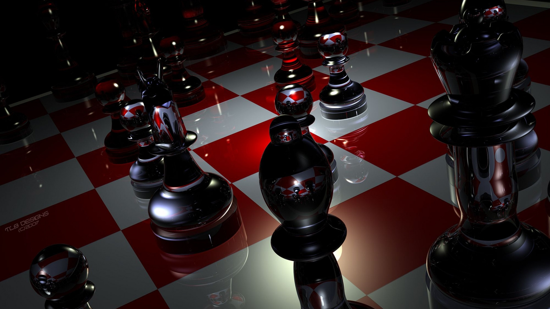 1920x1080 Preview wallpaper pieces, chess, boards, glass 