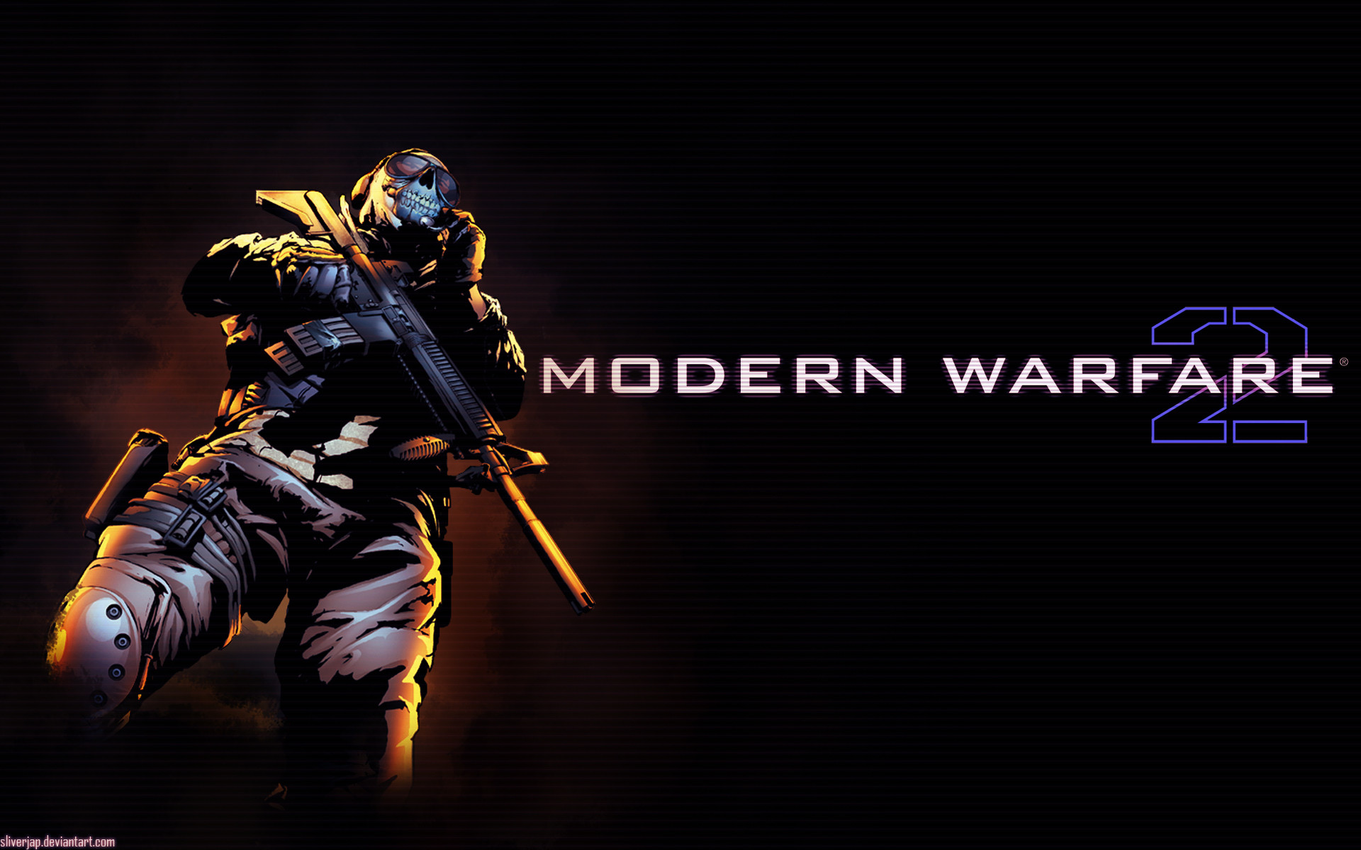 1920x1200 Modern Warfare 2 Ghost Art Wallpaper