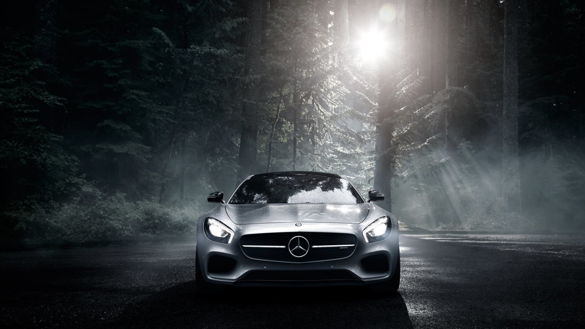 1920x1080 ... Background Full HD 1080p.  Wallpaper mercedes benz,  mercedes-amg, front view, silver, wood